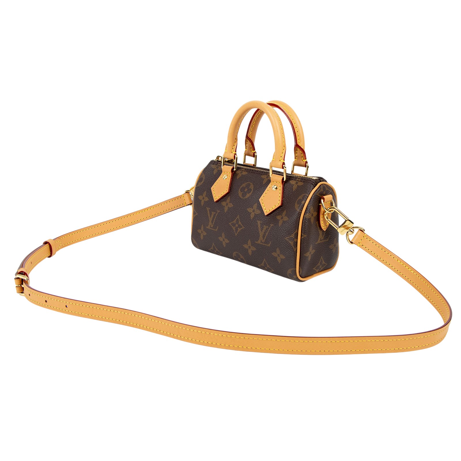 路易威登 LOUIS VUITTON Nano Speedy 原花 手提 肩背包 M81085 原花NANO SPEEDY 原廠盒子/防塵袋