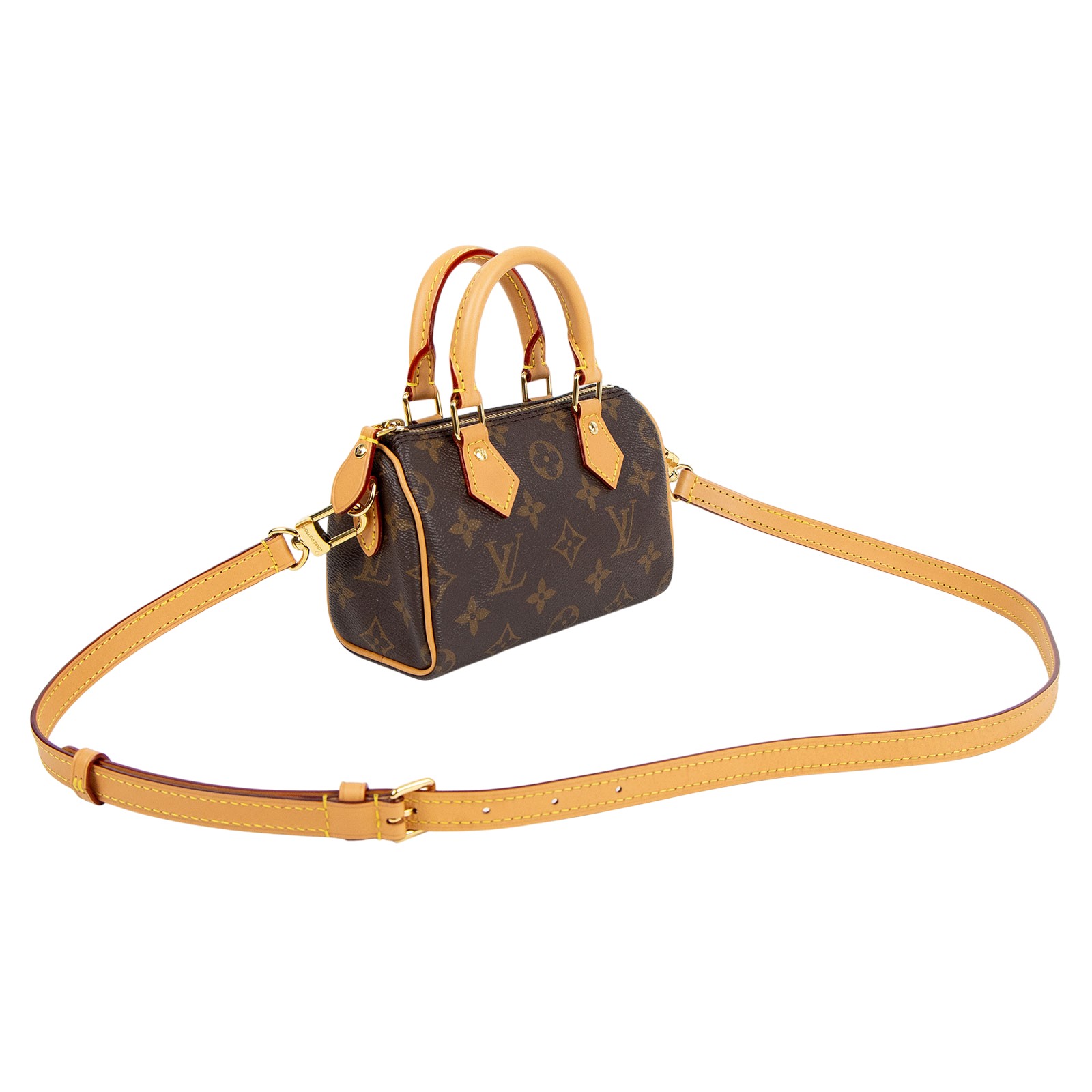 路易威登 LOUIS VUITTON Nano Speedy 原花 手提 肩背包 M81085 原花NANO SPEEDY 原廠盒子/防塵袋