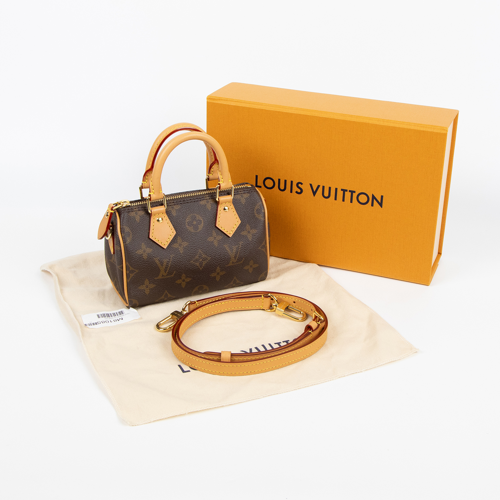 路易威登 LOUIS VUITTON Nano Speedy 原花 手提 肩背包 M81085 原花NANO SPEEDY 原廠盒子/防塵袋