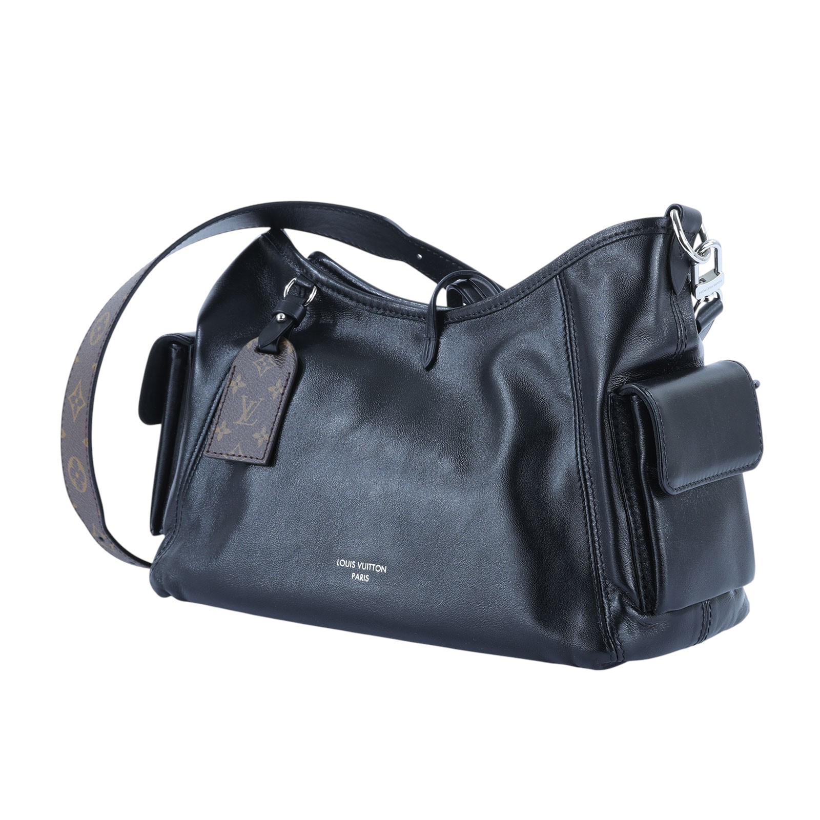 路易威登 LOUIS VUITTON CarryAll Cargo Vibe PM 手提包 黑色 M24861 晶片款  原廠盒子/防塵袋/背帶/購買證明