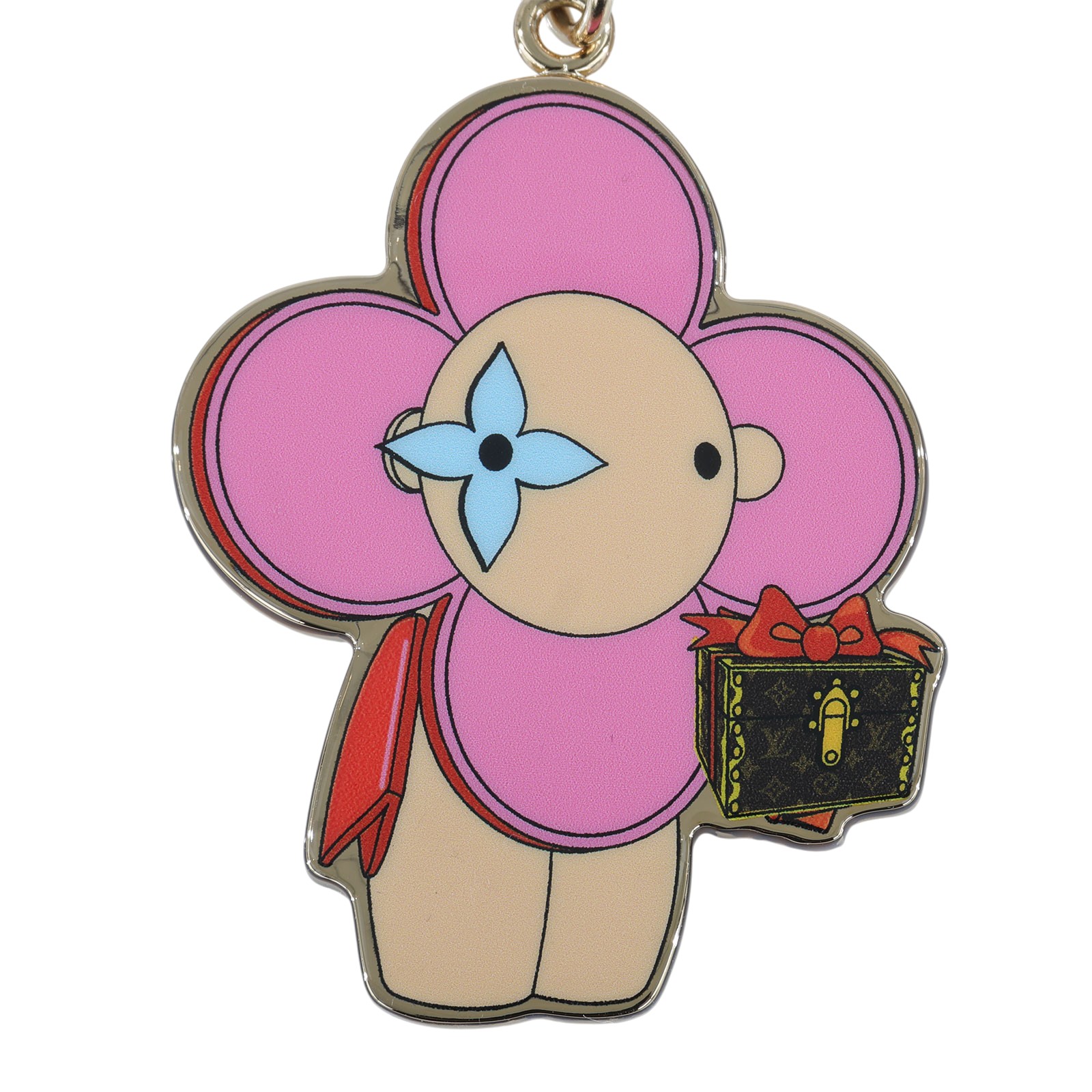 路易威登 LOUIS VUITTON Monogram Vivienne BFF 聖誕 鏈條 吊墜 包掛 吊飾 金色 M00503 一對吊飾 原廠盒子/防塵袋