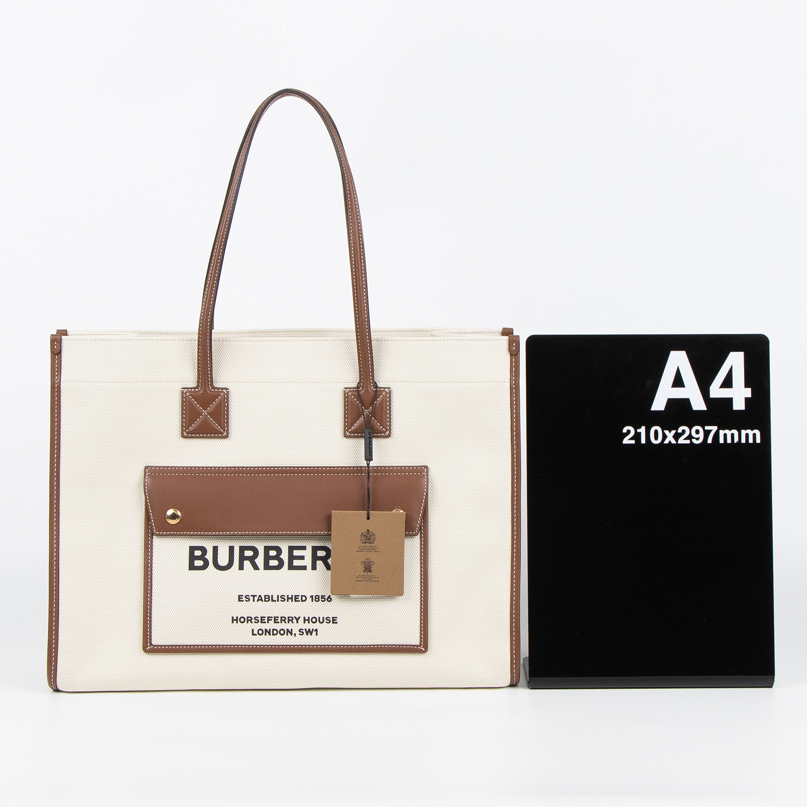 博柏利 BURBERRY Freya 芙蕾雅托特包 中型 80441291 白帆布托特包FREYA 中號 防塵袋