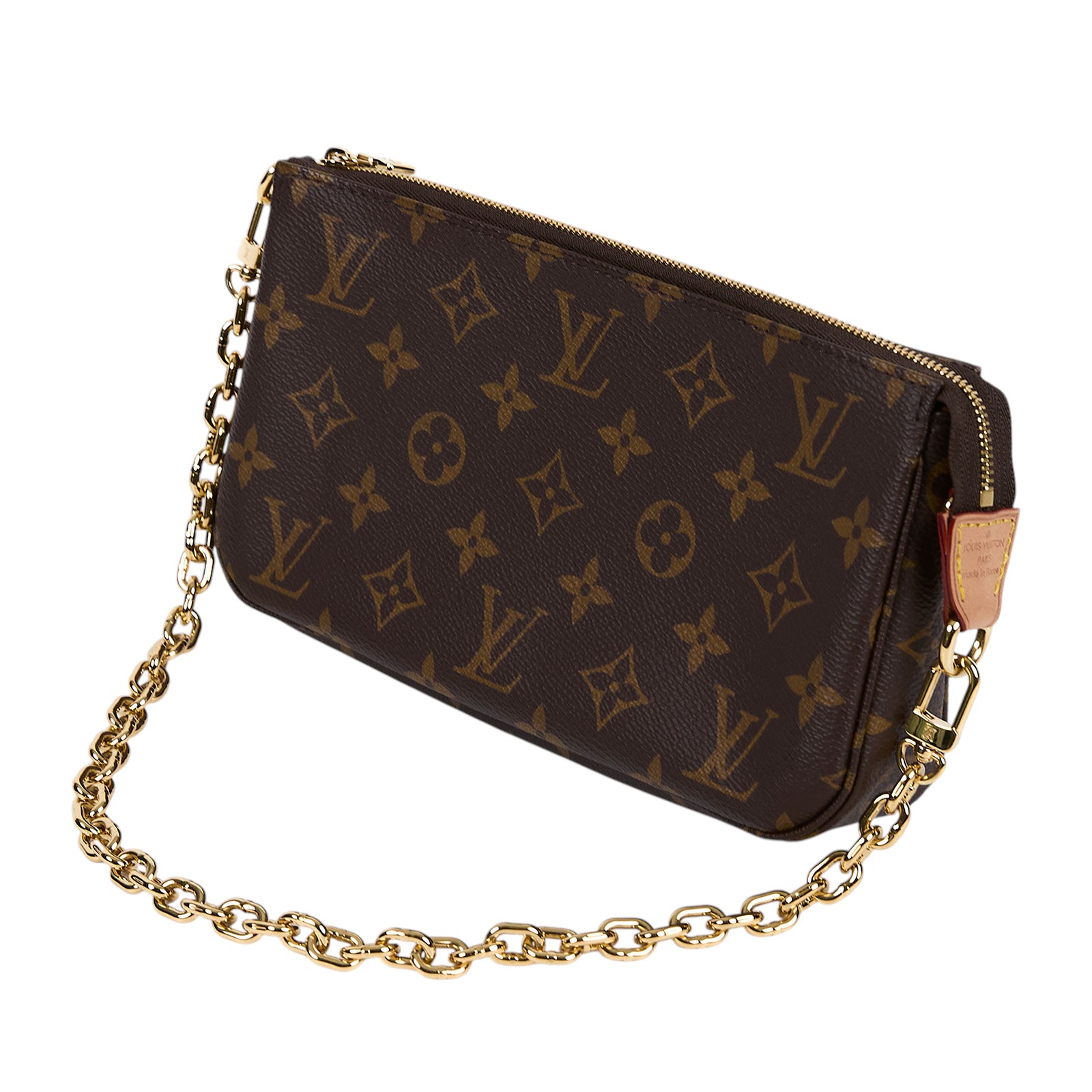 路易威登 LOUIS VUITTON Pochette Accessoires 麻將包 鍊條 皮背帶 腋下單肩包 M82766 晶片款  原廠盒子/防塵袋/購買證明