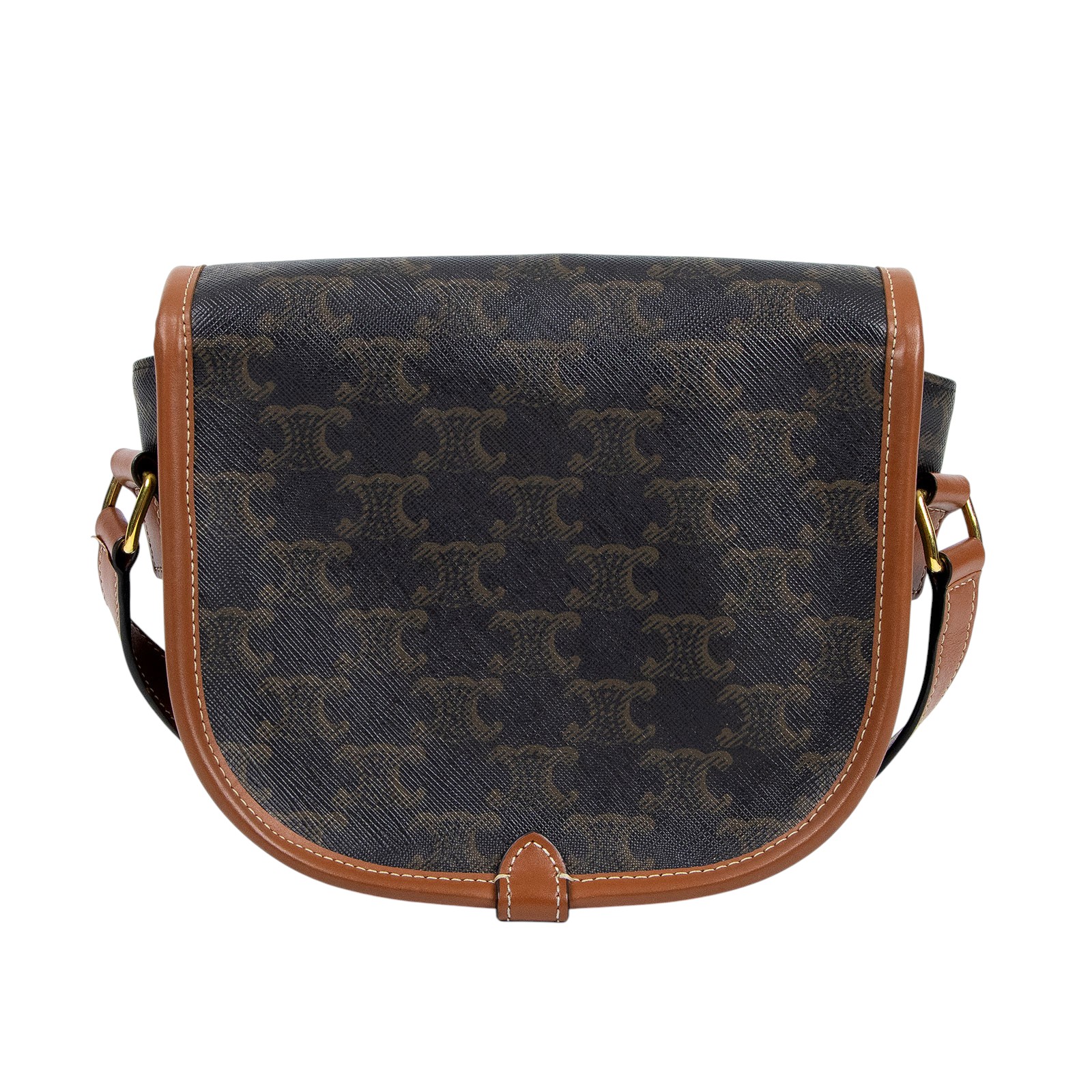 思琳 CELINE Triomphe帆布 中型 凱旋門 Folco 斜背 肩背 馬鞍包 191502BZJ 凱旋門MEDIUM FOLCO 防塵袋/購買證明