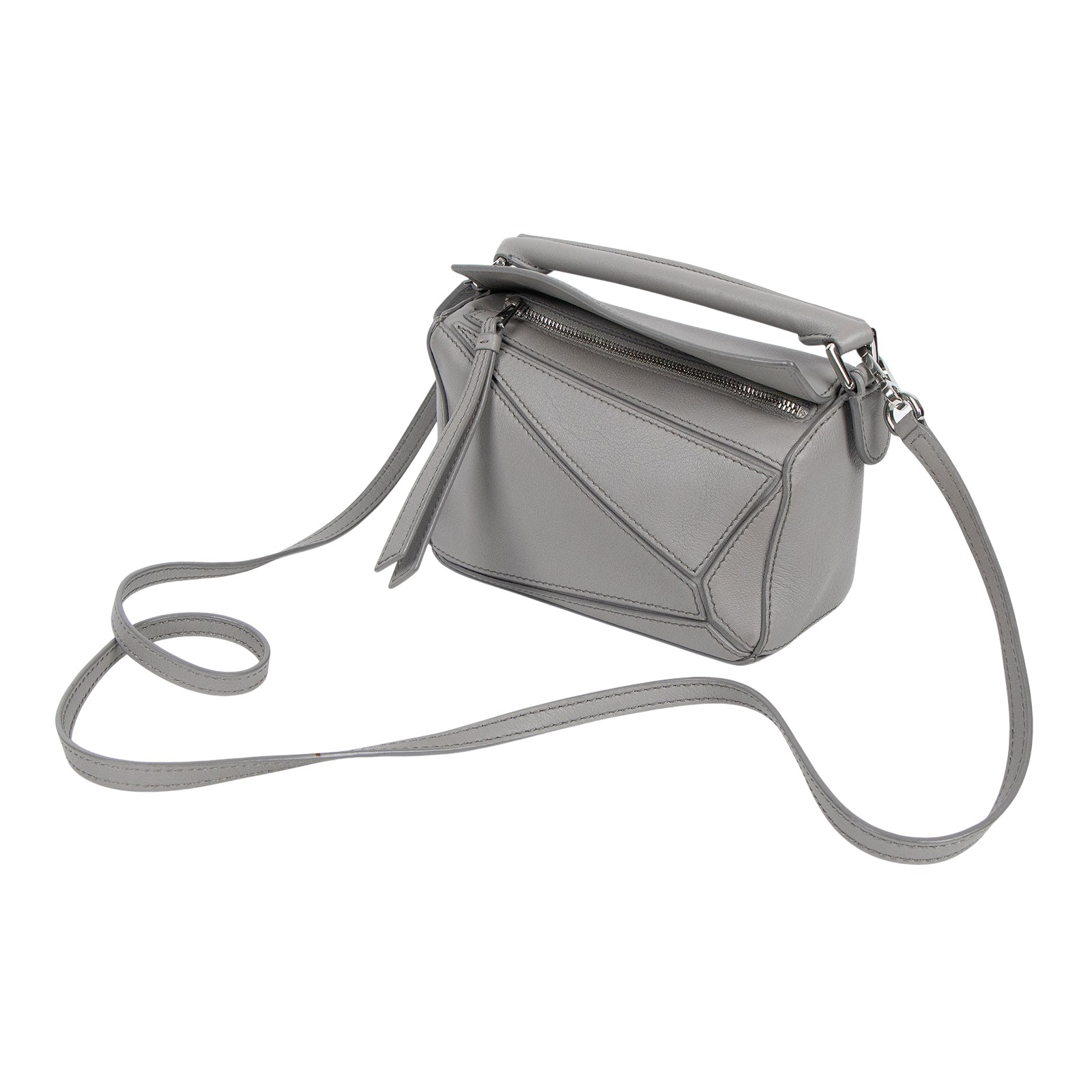 羅意威 LOEWE Puzzle mini 手提 肩背包 322.30.U95 灰PUZZLE MINI 原廠盒子/防塵袋