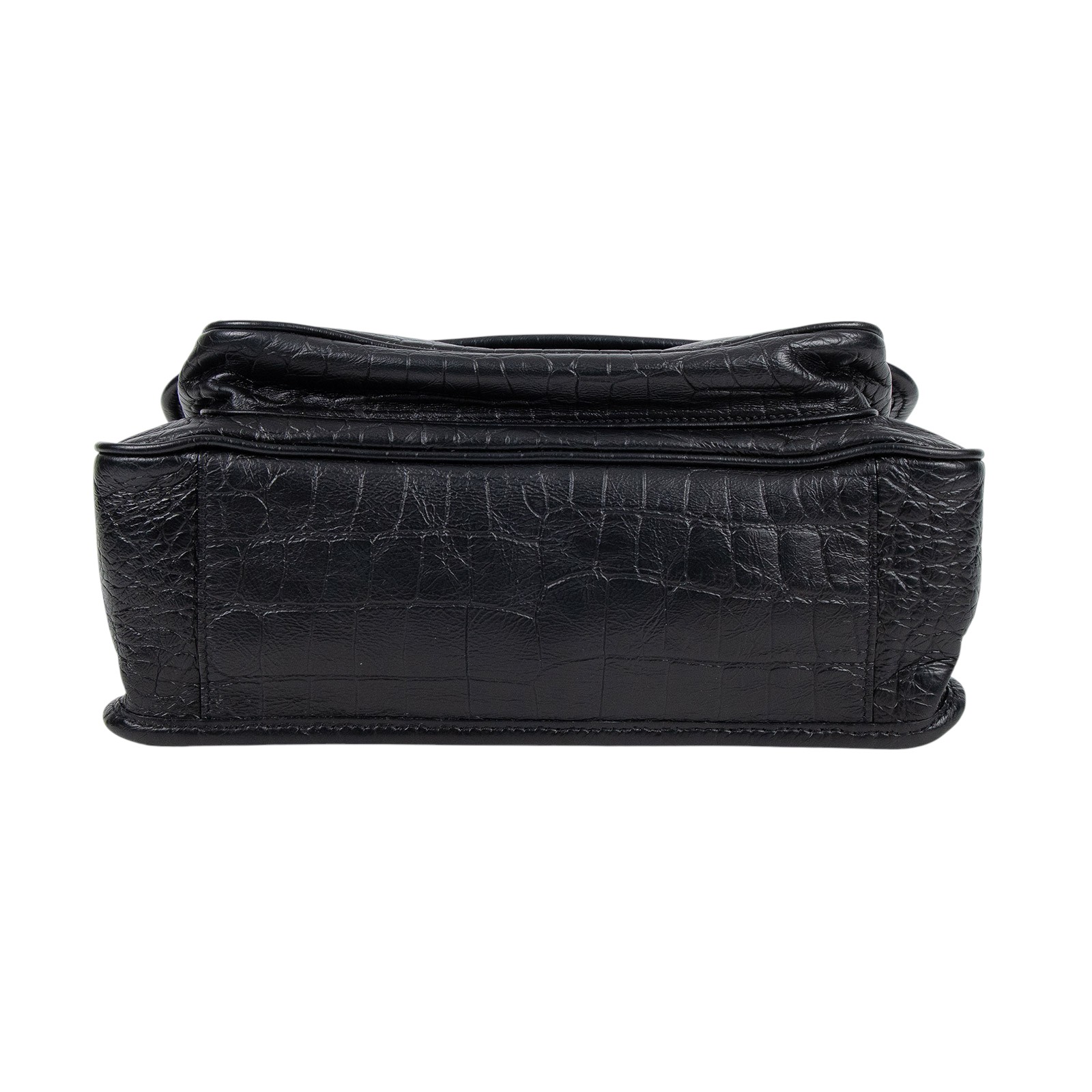 聖羅蘭 YSL SAINT LAURENT Niki 復古皮革 中型手袋 5489421K00U 黑鱷魚壓紋NIKI 中 原廠盒子/防塵袋/購買證明