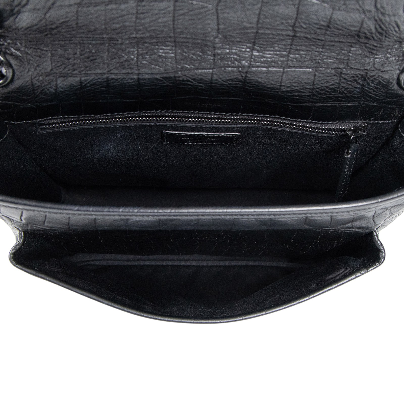 聖羅蘭 YSL SAINT LAURENT Niki 復古皮革 中型手袋 5489421K00U 黑鱷魚壓紋NIKI 中 原廠盒子/防塵袋/購買證明