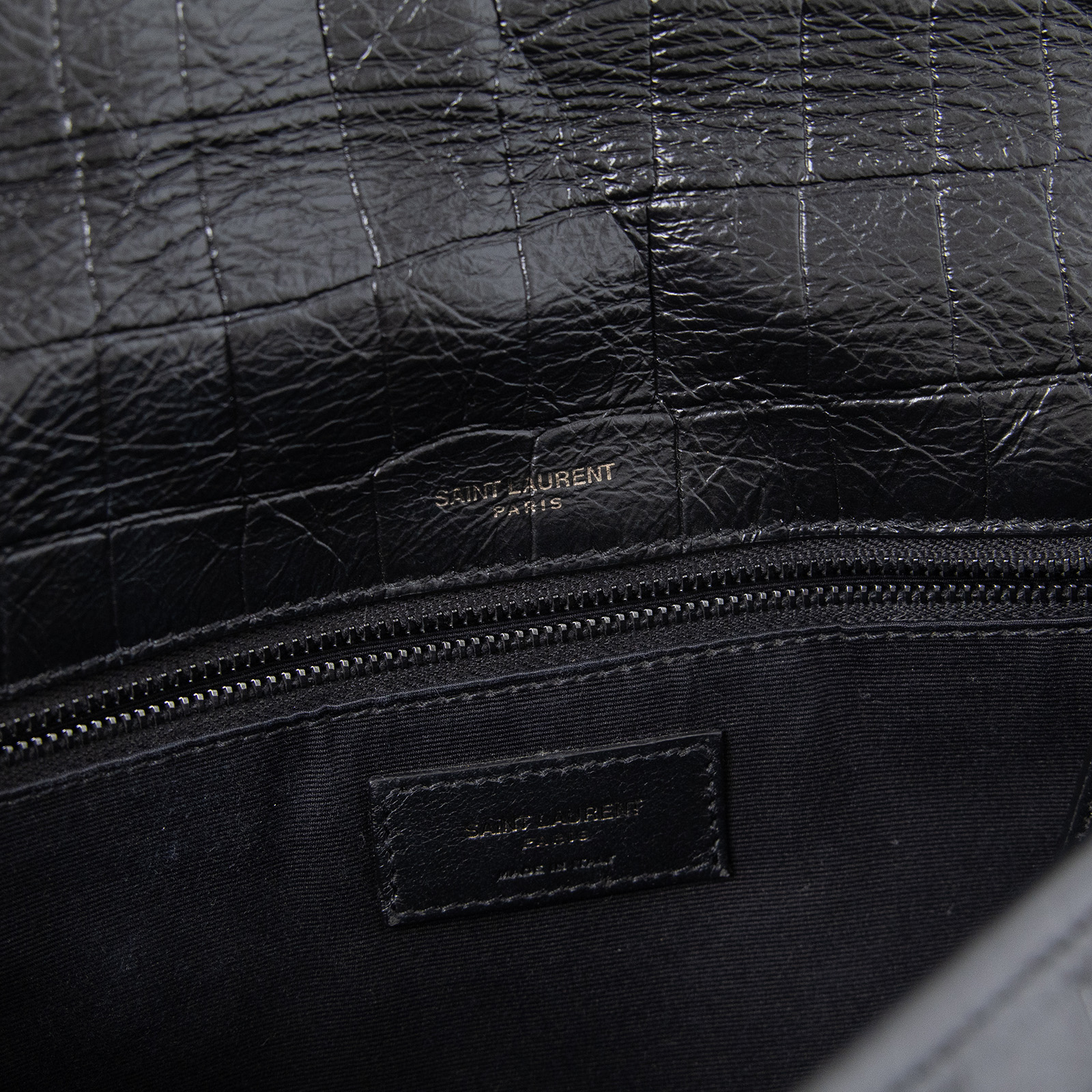 聖羅蘭 YSL SAINT LAURENT Niki 復古皮革 中型手袋 5489421K00U 黑鱷魚壓紋NIKI 中 原廠盒子/防塵袋/購買證明