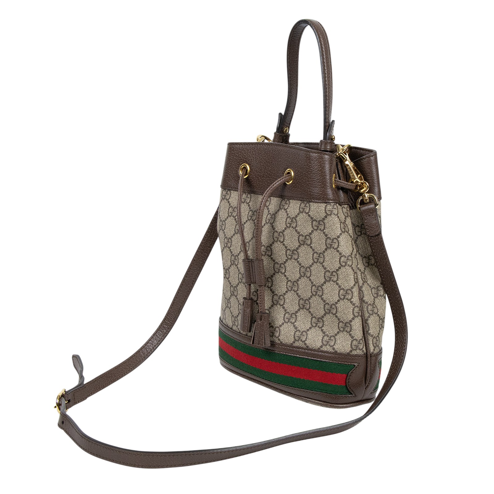 古馳 GUCCI Ophidia GG 小型 肩背 水桶袋 550621 96I3B 棕GG紋Ophidia水桶包 防塵袋