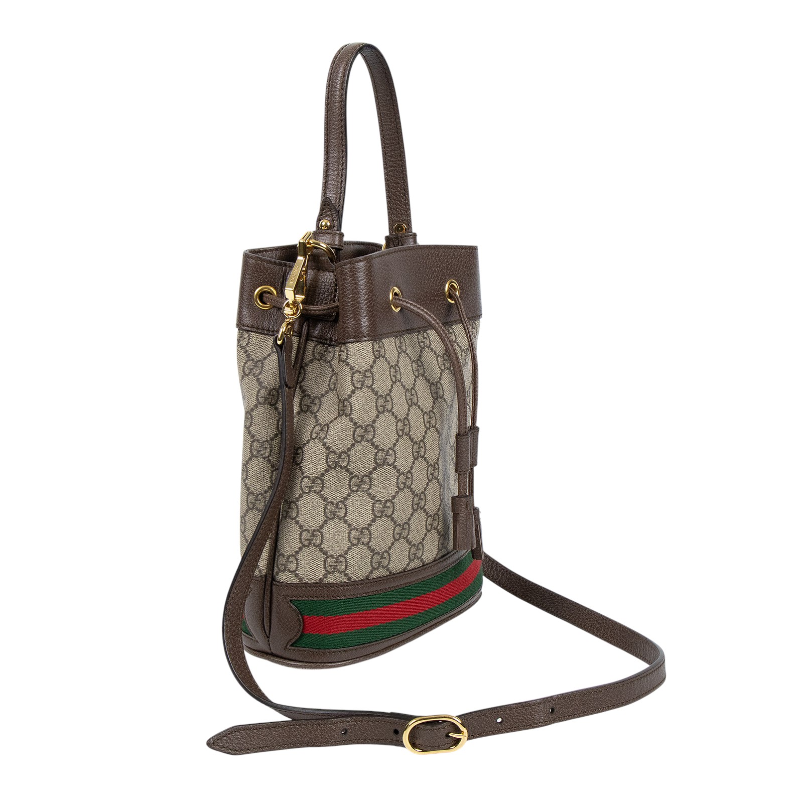 古馳 GUCCI Ophidia GG 小型 肩背 水桶袋 550621 96I3B 棕GG紋Ophidia水桶包 防塵袋
