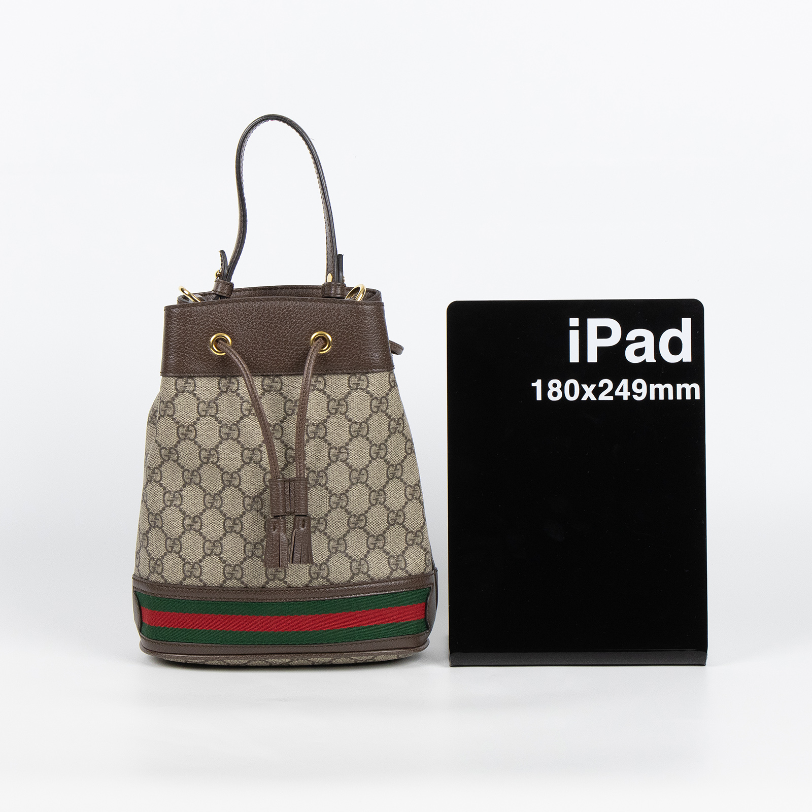 古馳 GUCCI Ophidia GG 小型 肩背 水桶袋 550621 96I3B 棕GG紋Ophidia水桶包 防塵袋