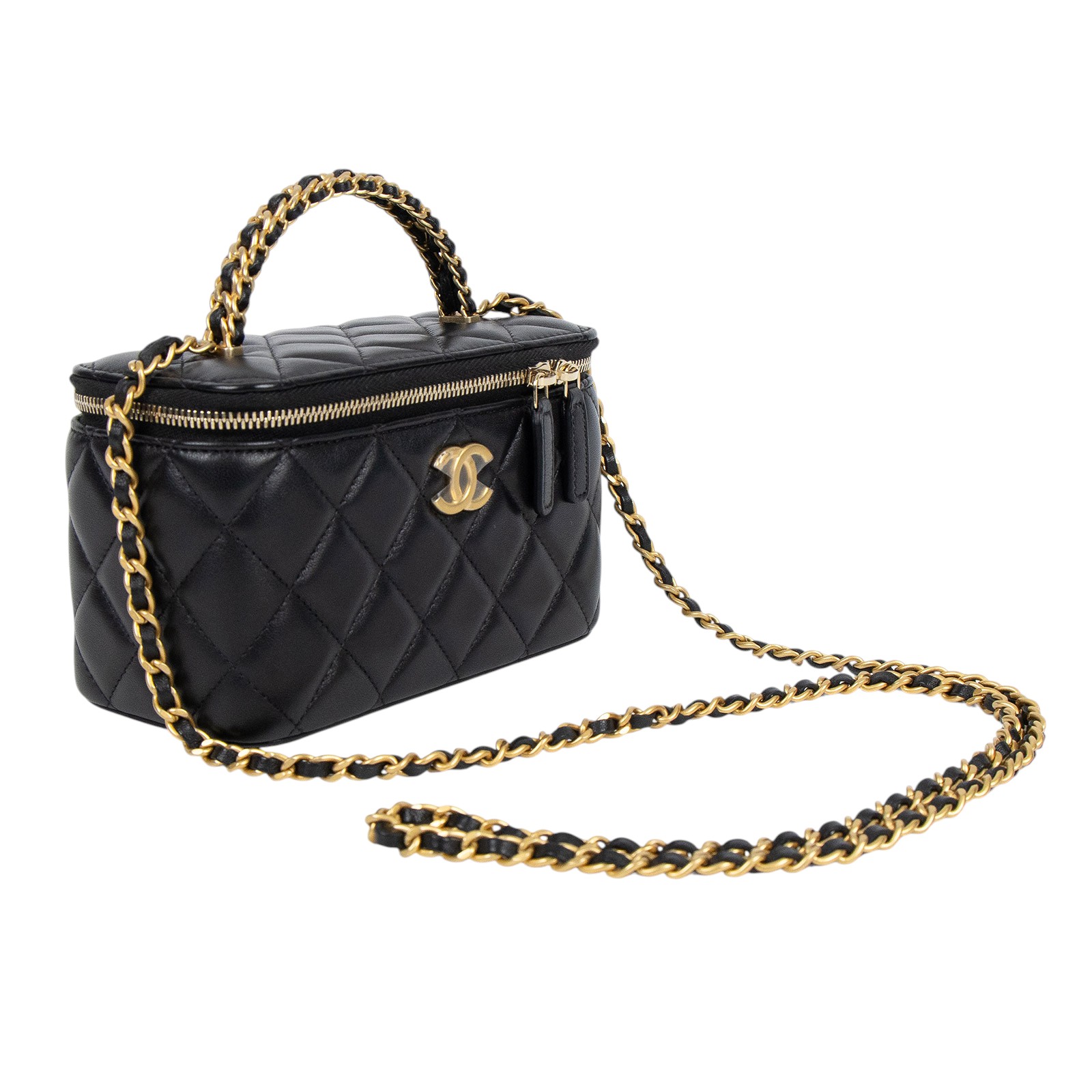 香奈兒 CHANEL Vanity Case 化妝箱 AP4064 晶片款 黑羊VANITY 原廠盒子/防塵袋