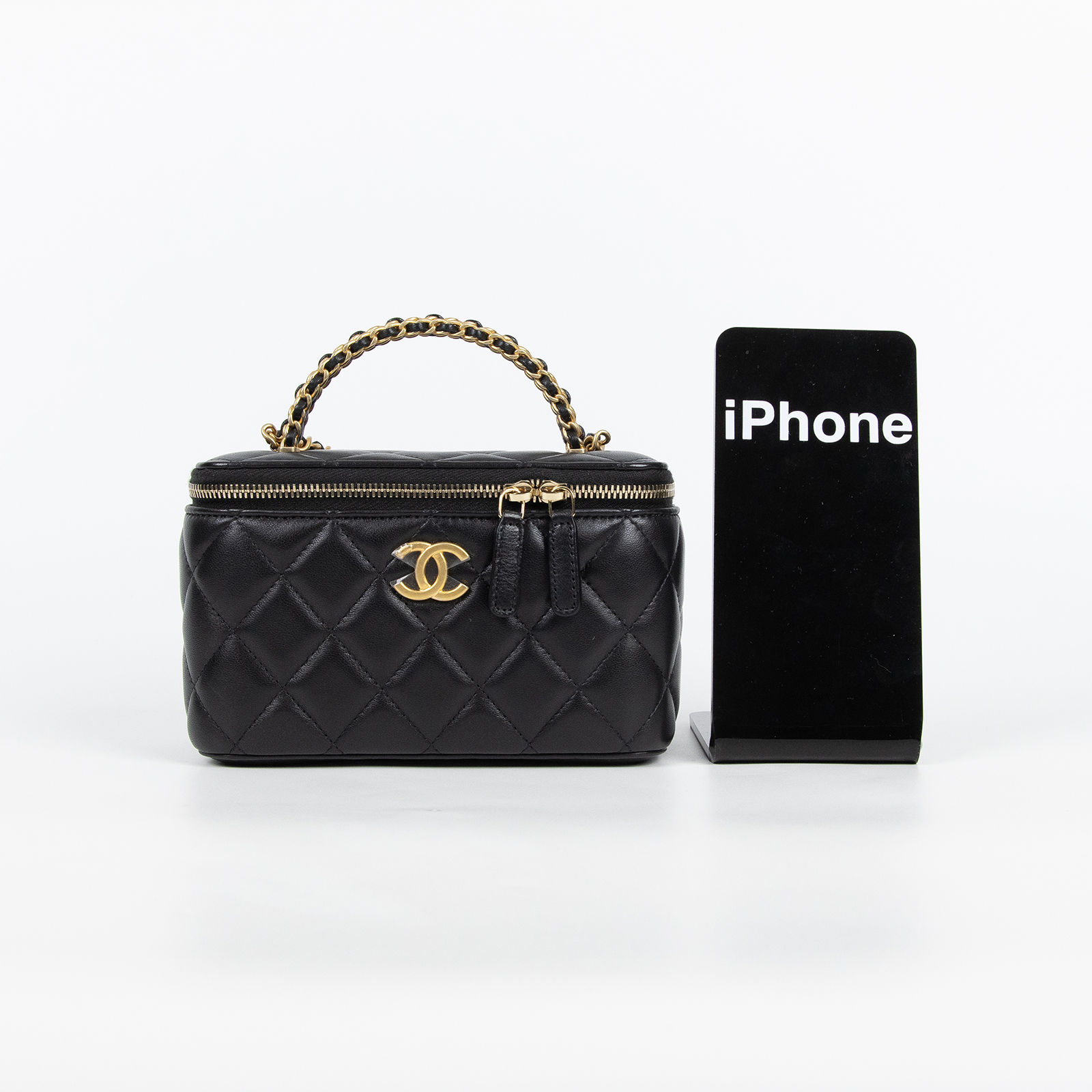 香奈兒 CHANEL Vanity Case 化妝箱 AP4064 晶片款 黑羊VANITY 原廠盒子/防塵袋