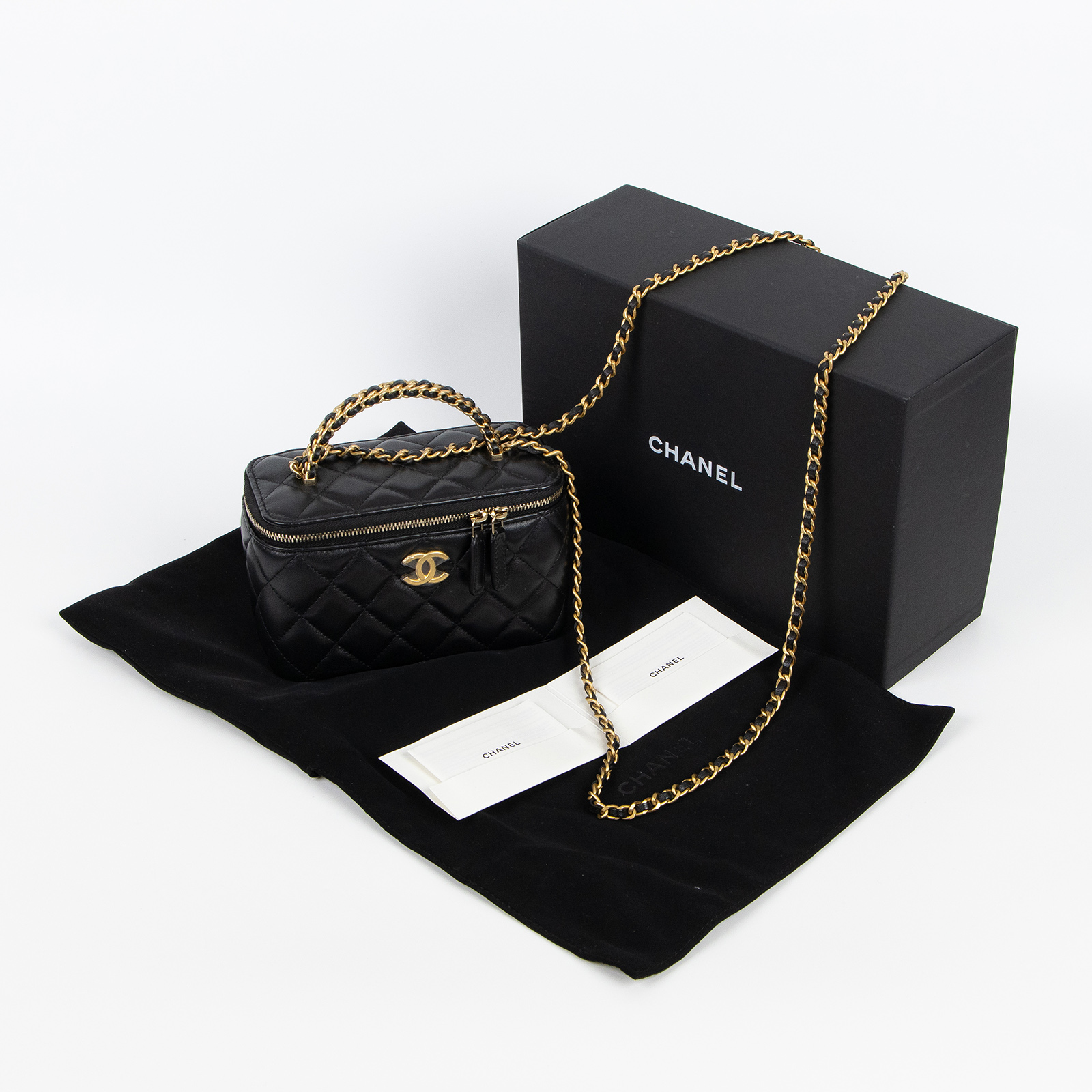 香奈兒 CHANEL Vanity Case 化妝箱 AP4064 晶片款 黑羊VANITY 原廠盒子/防塵袋