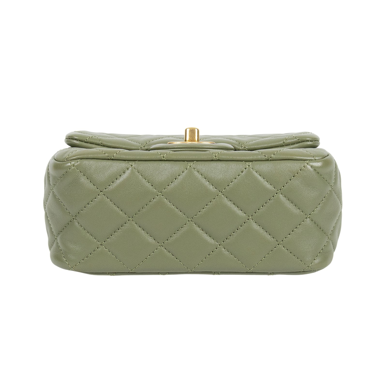 香奈兒 CHANEL 金球 方胖 口蓋包 羊皮 Mini Square Coco 綠色 C872X1KH 綠羊金球方胖 原廠盒子/防塵袋