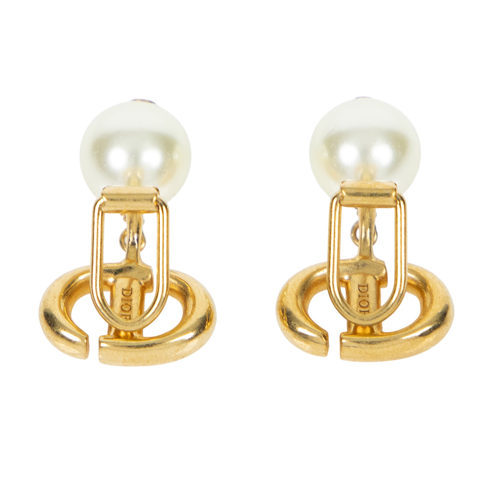 迪奧 CHRISTIAN DIOR CD Navy 夾式耳環 金色 E1876CDNRS CD Navy 夾式耳環 原廠盒子/防塵袋/購買證明