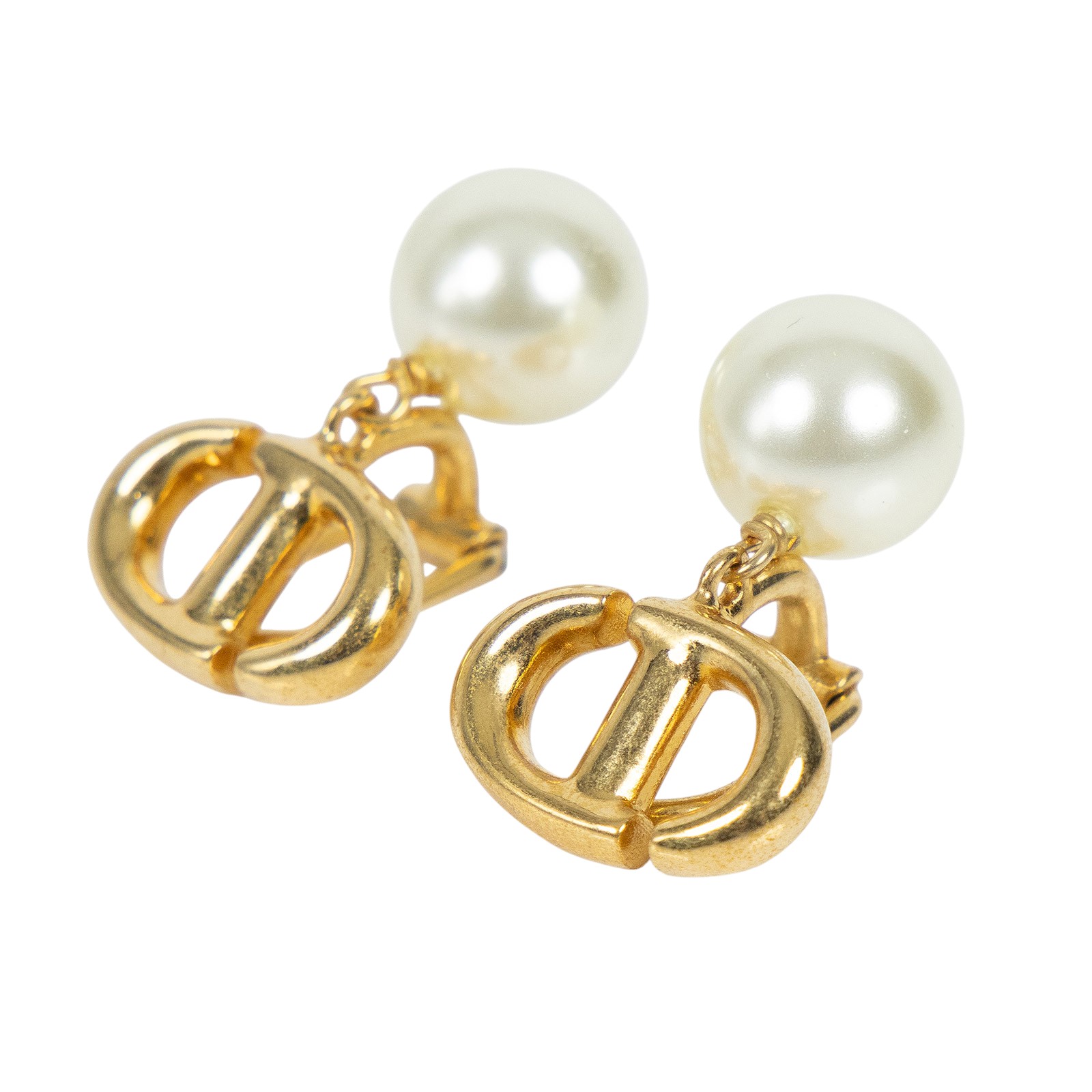 迪奧 CHRISTIAN DIOR CD Navy 夾式耳環 金色 E1876CDNRS CD Navy 夾式耳環 原廠盒子/防塵袋/購買證明