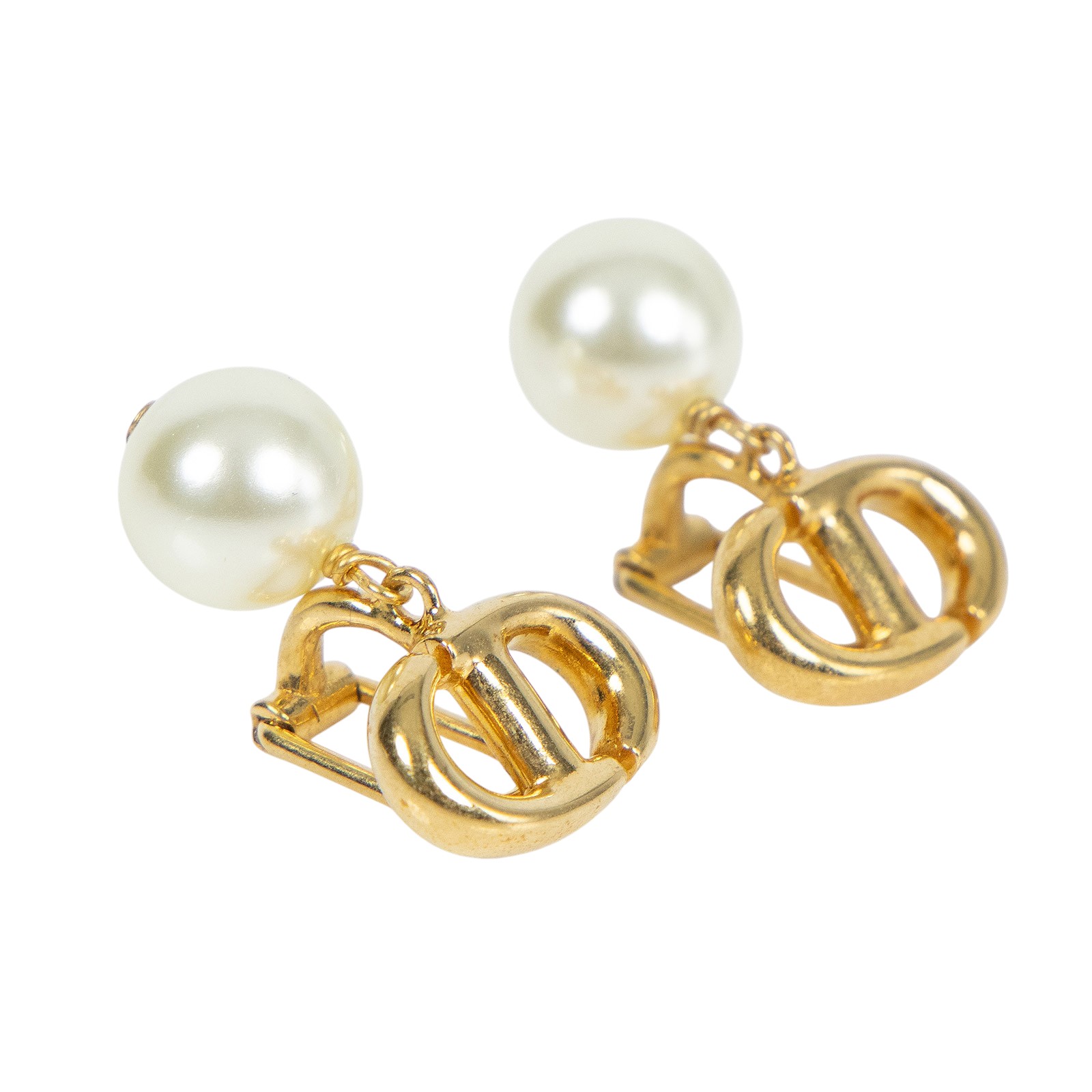 迪奧 CHRISTIAN DIOR CD Navy 夾式耳環 金色 E1876CDNRS CD Navy 夾式耳環 原廠盒子/防塵袋/購買證明