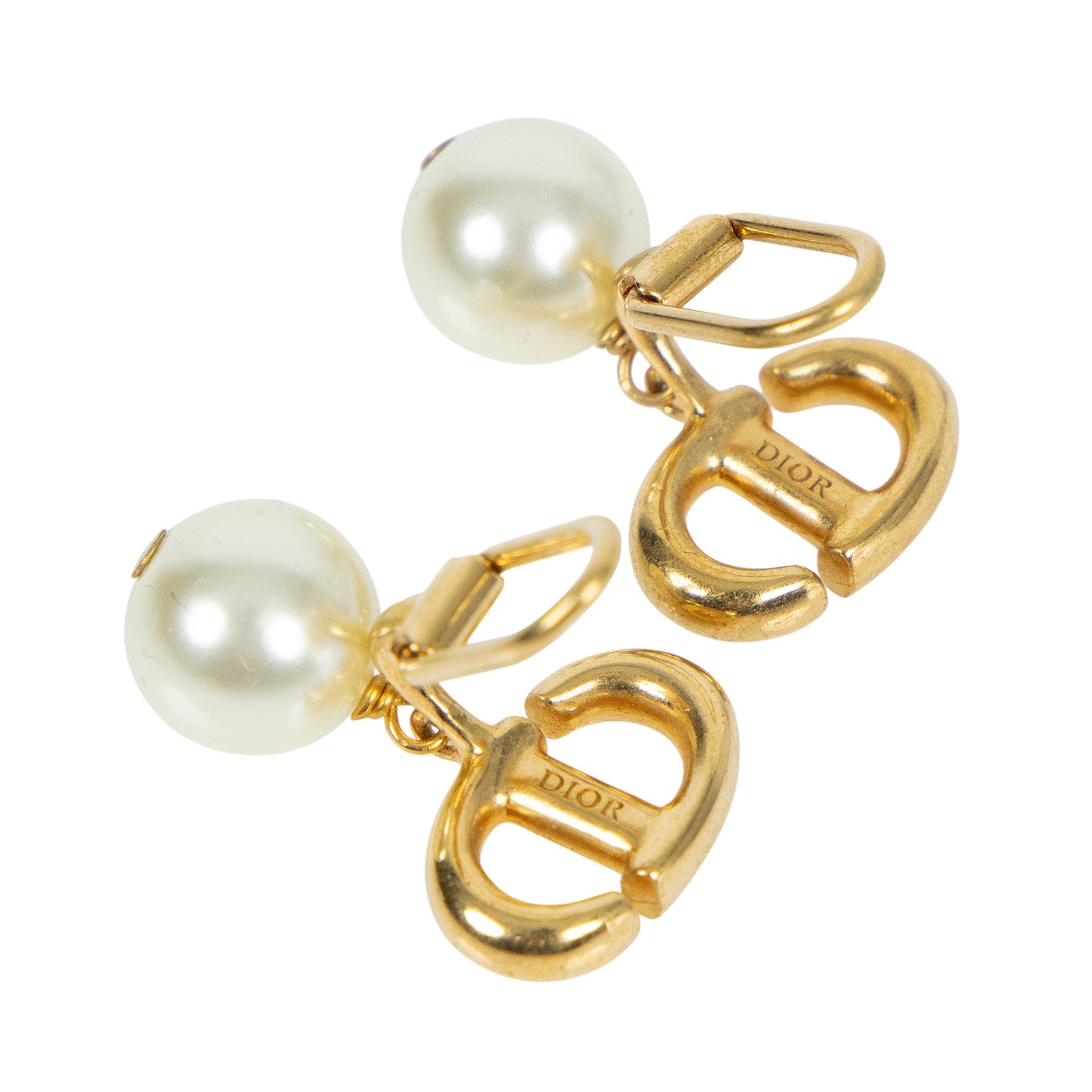 迪奧 CHRISTIAN DIOR CD Navy 夾式耳環 金色 E1876CDNRS CD Navy 夾式耳環 原廠盒子/防塵袋/購買證明