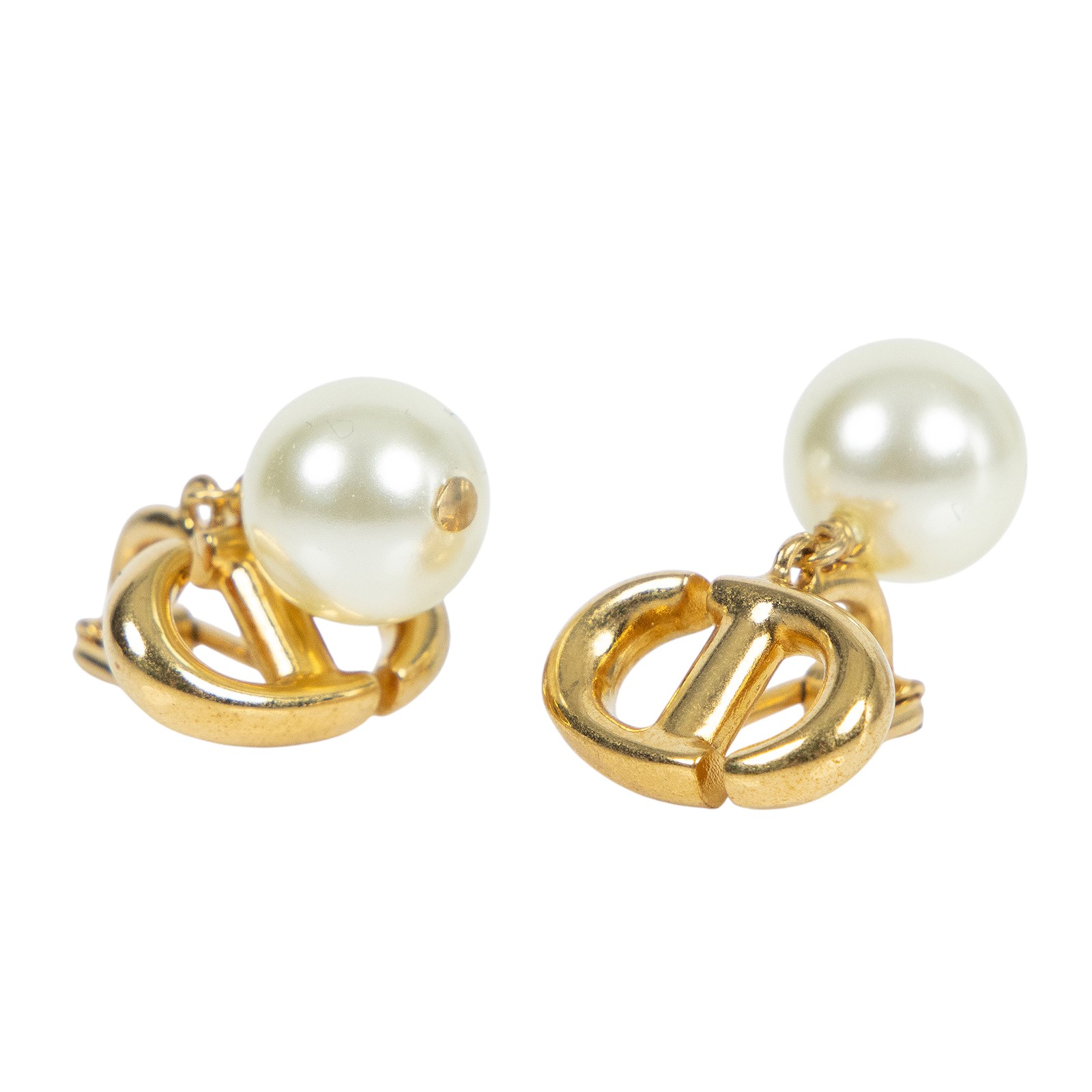 迪奧 CHRISTIAN DIOR CD Navy 夾式耳環 金色 E1876CDNRS CD Navy 夾式耳環 原廠盒子/防塵袋/購買證明