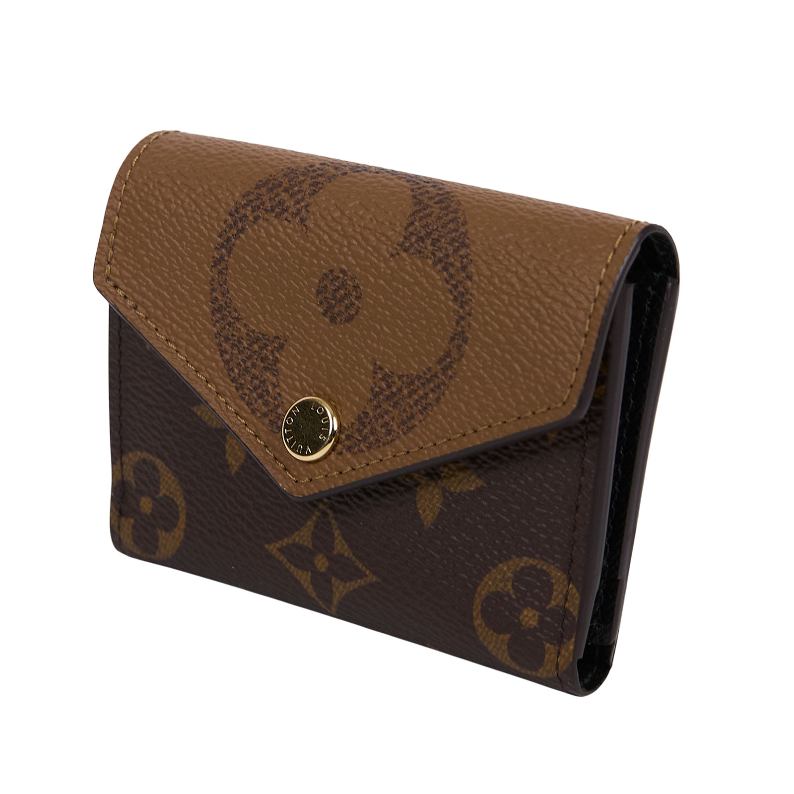 路易威登 LOUIS VUITTON Zoé 錢包 短夾 Reverse Giant帆布 M80725 晶片款 原花ZOE三折短夾 原廠盒子/防塵袋