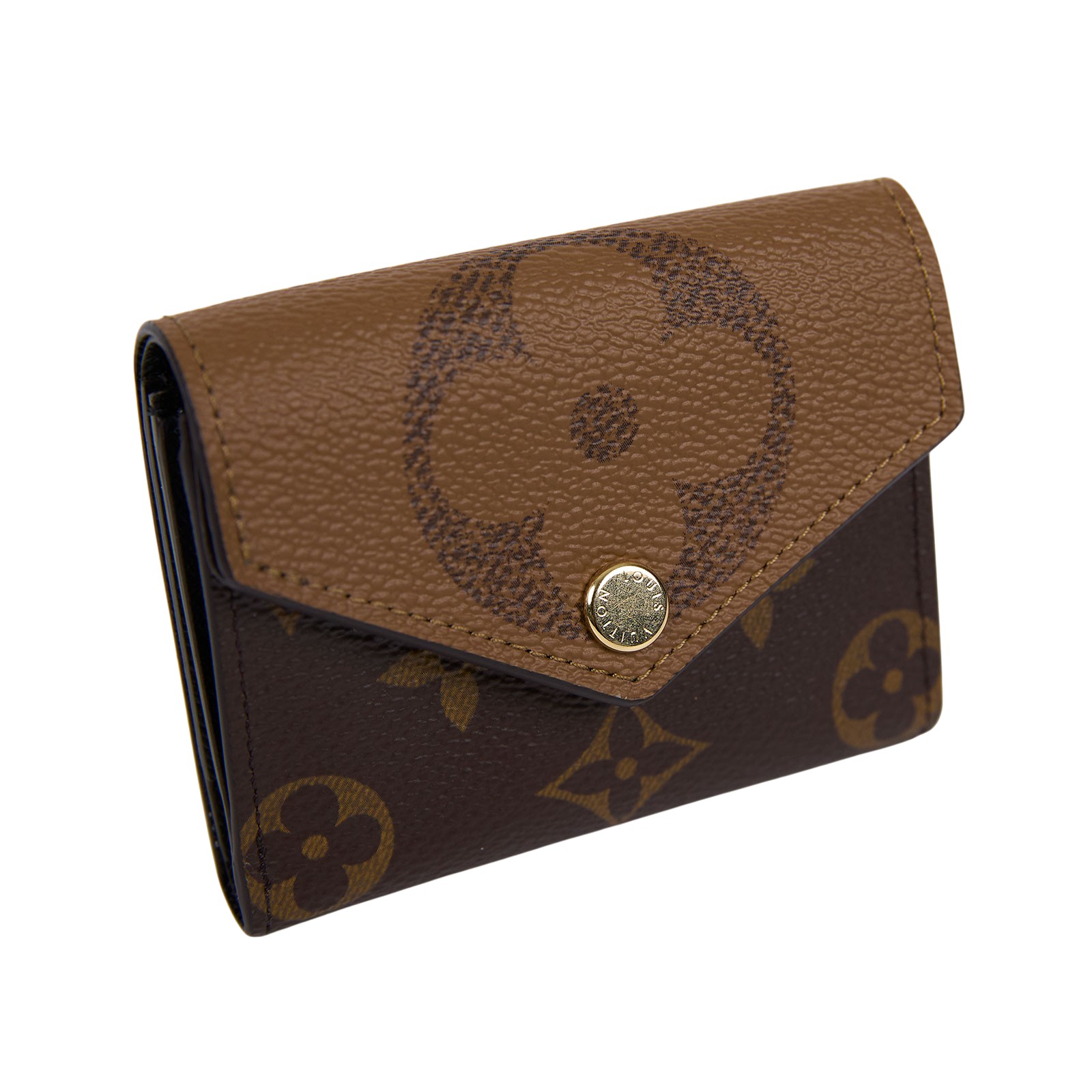 路易威登 LOUIS VUITTON Zoé 錢包 短夾 Reverse Giant帆布 M80725 晶片款 原花ZOE三折短夾 原廠盒子/防塵袋