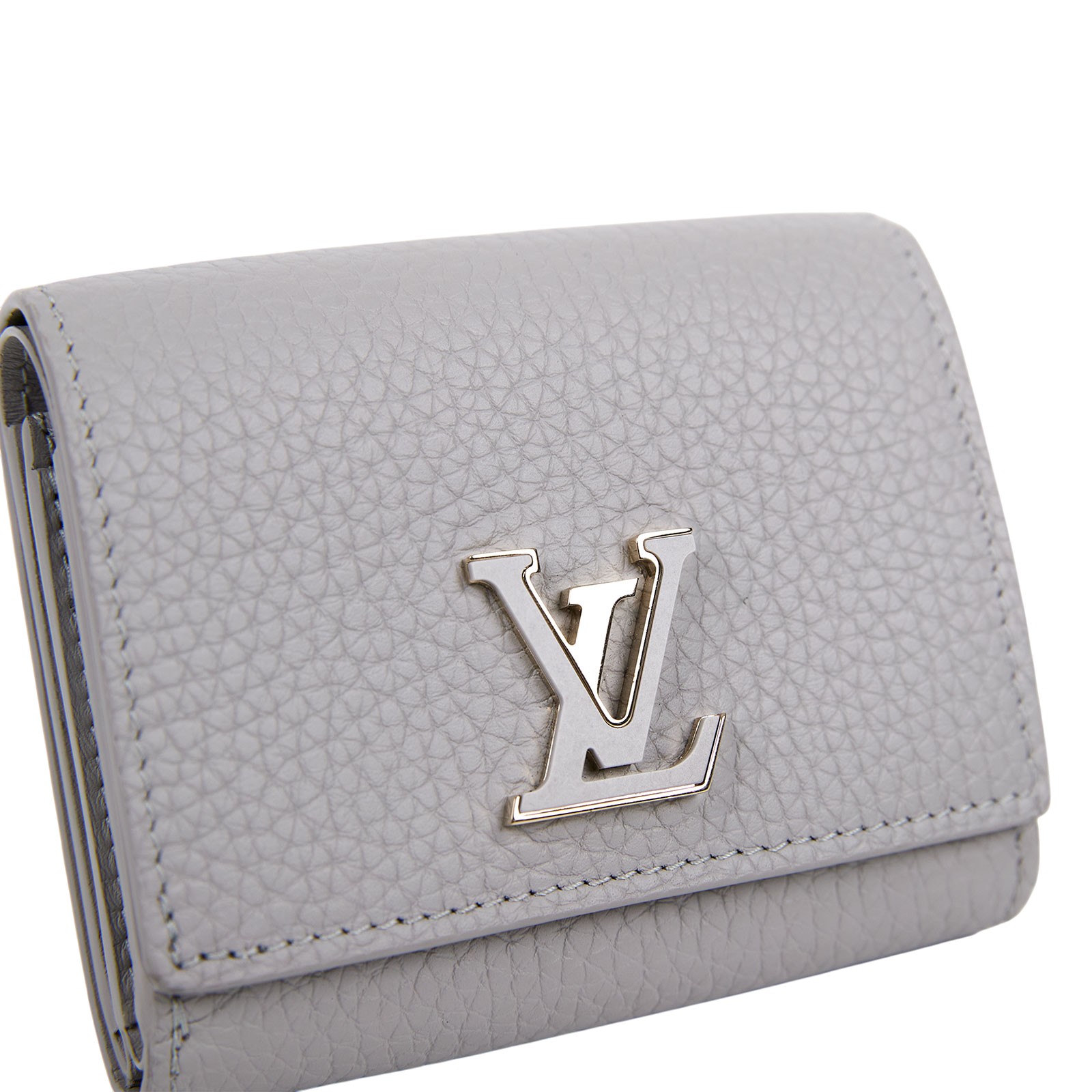 路易威登 LOUIS VUITTON Capucines Tiny 錢包 短夾 灰色 M12406 晶片款 灰Capucines Tiny短夾 原廠盒子/防塵袋