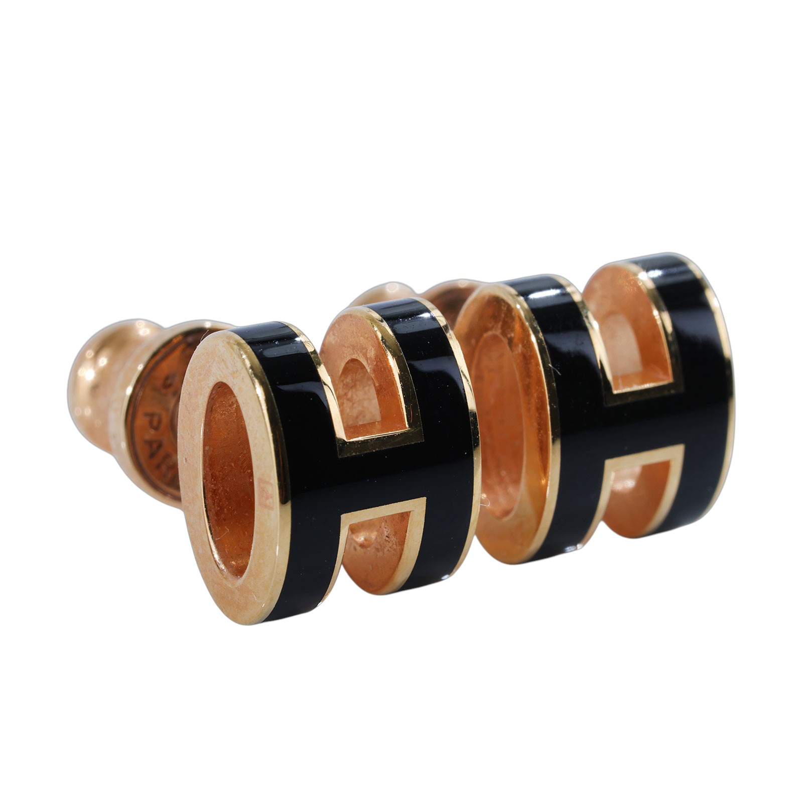 愛馬仕 Hermes Mini Pop H 耳釘 黑色 H608002FO03  黑MINI POP H耳環 原廠盒子