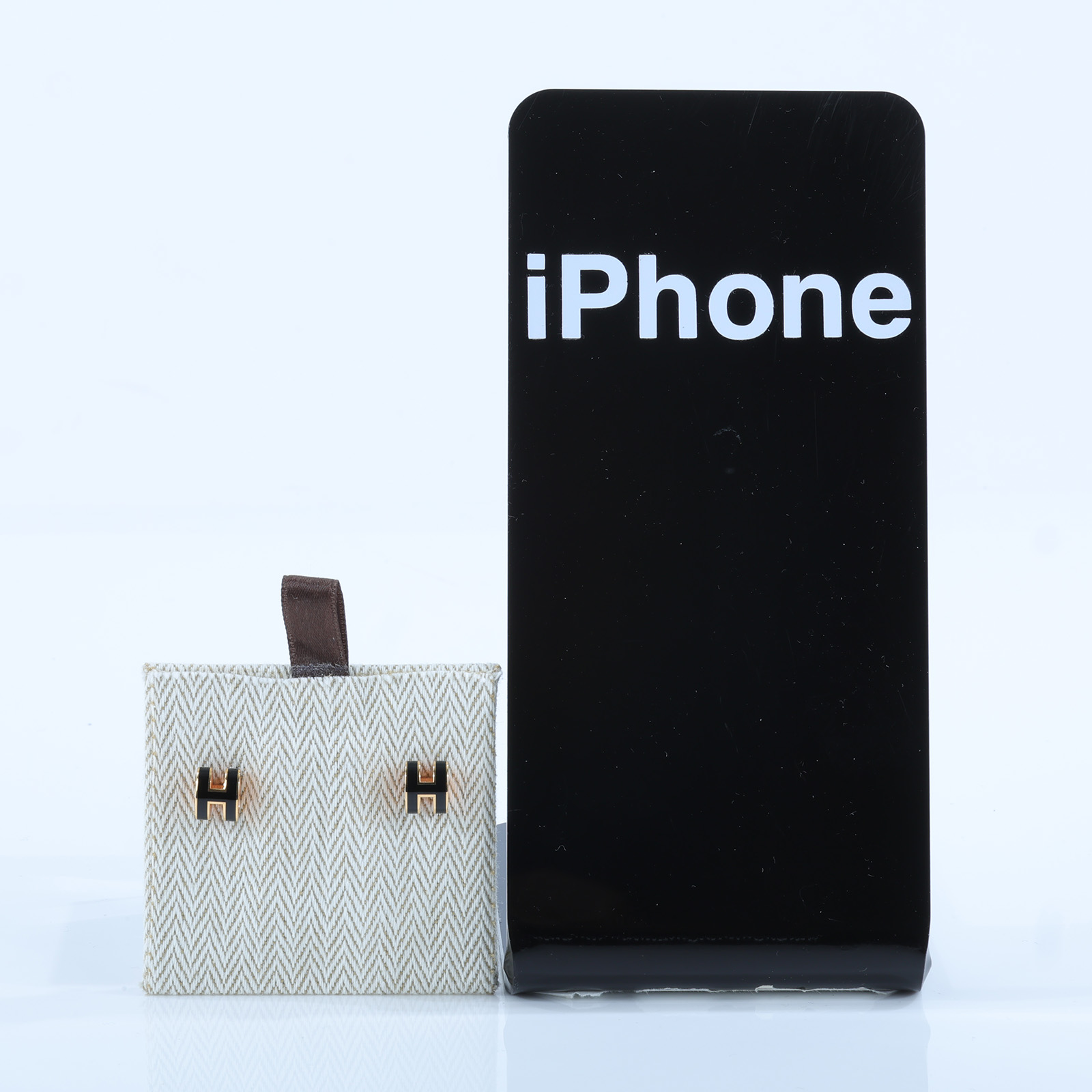 愛馬仕 Hermes Mini Pop H 耳釘 黑色 H608002FO03  黑MINI POP H耳環 原廠盒子