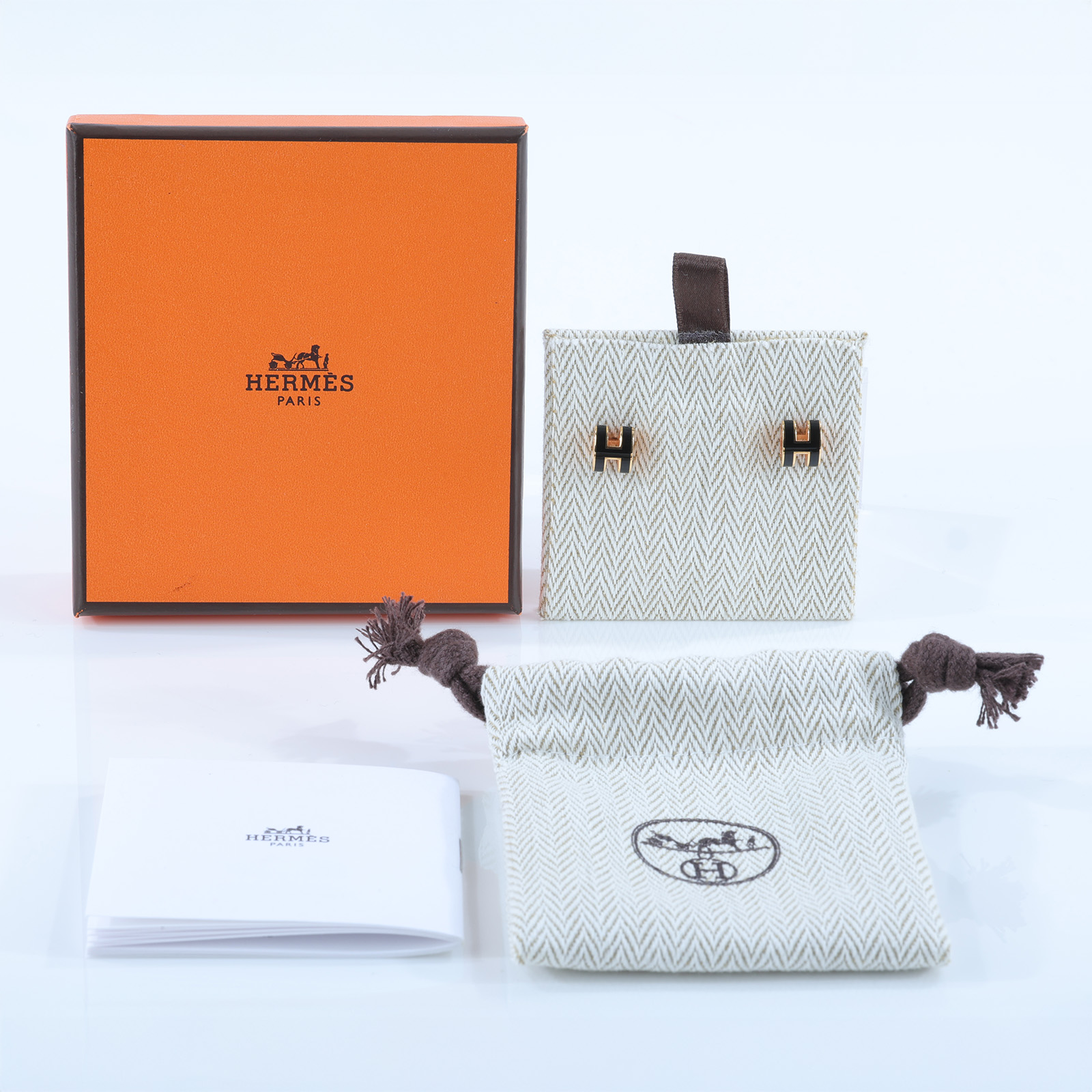 愛馬仕 Hermes Mini Pop H 耳釘 黑色 H608002FO03  黑MINI POP H耳環 原廠盒子
