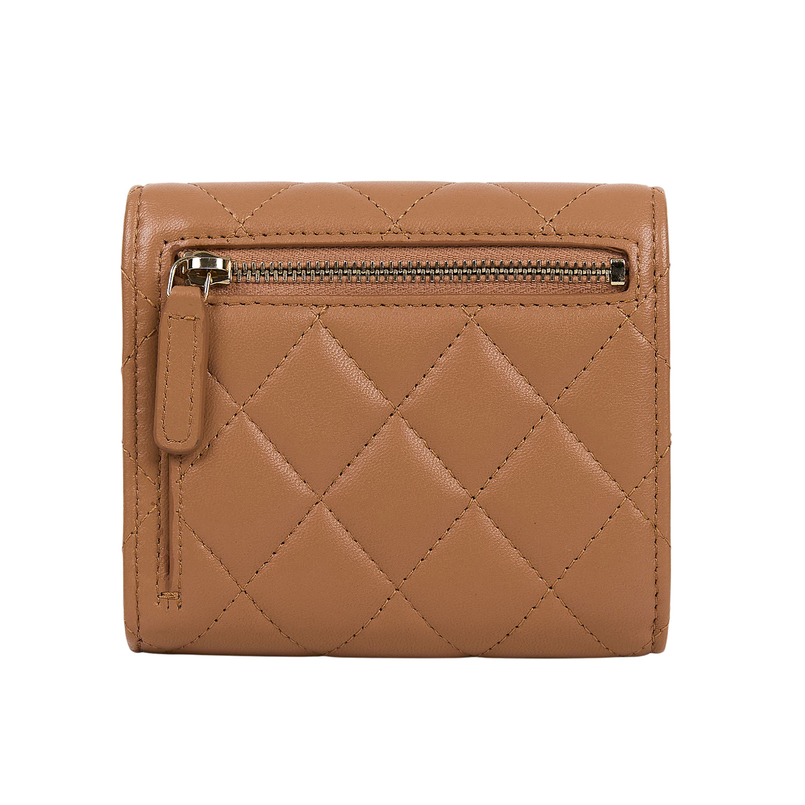 香奈兒 CHANEL 錢包 短夾 AP3839 晶片款 焦糖水鑽羊皮三折短夾 原廠盒子/防塵袋