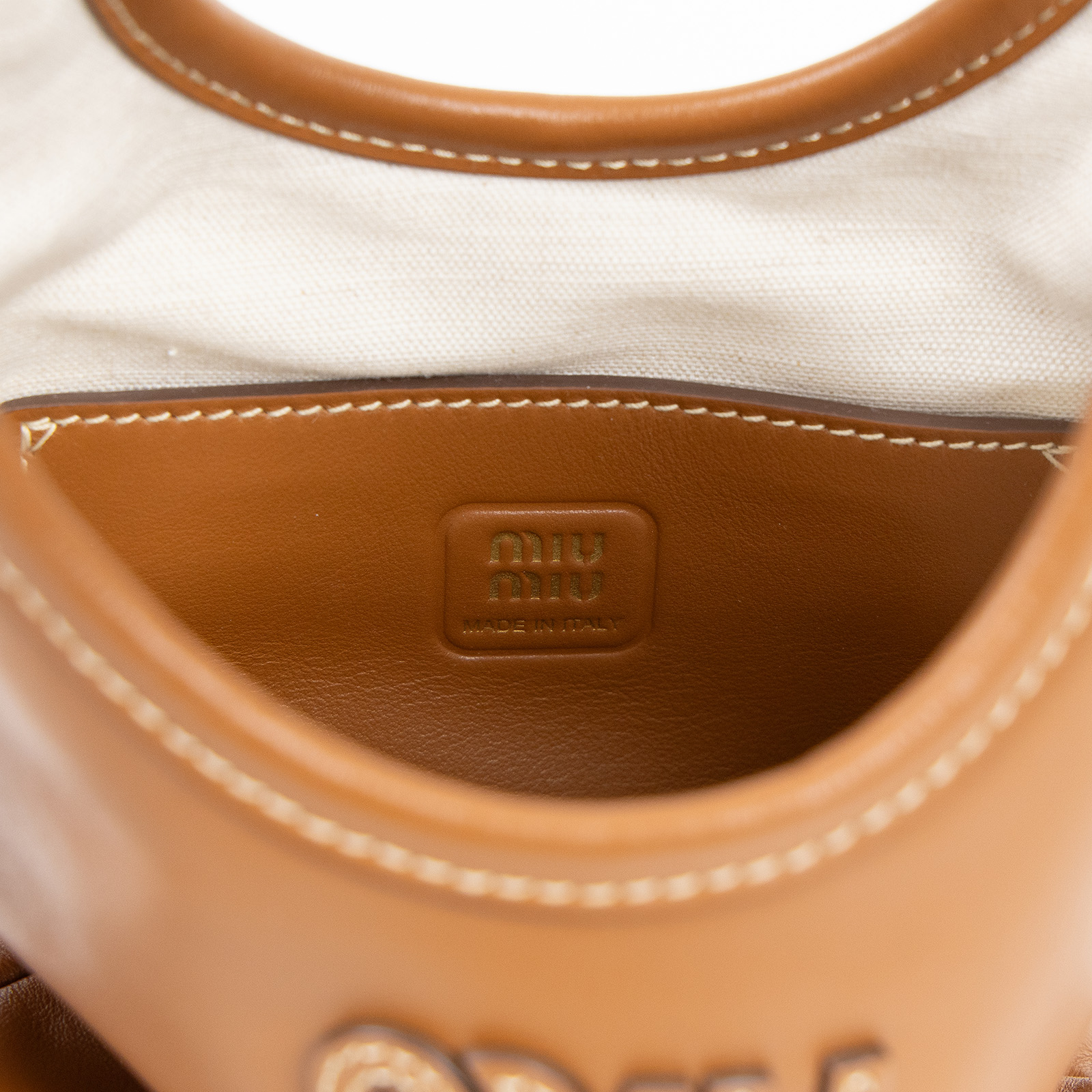 繆繆 MIU MIU Ivy 手提包 5BA281_2IEO 焦糖IVY 2WAY 防塵袋/背帶