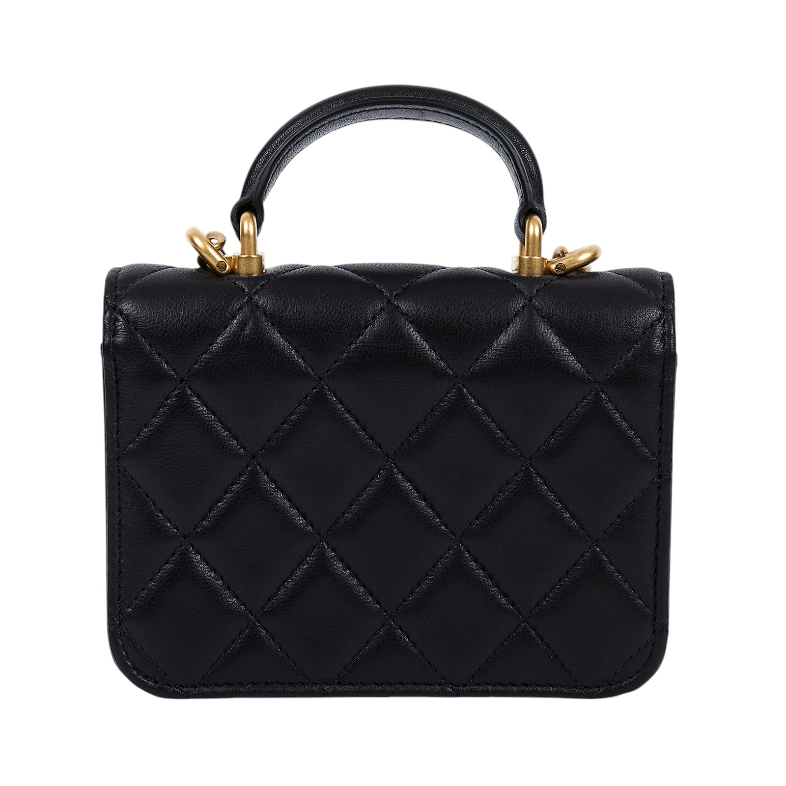 香奈兒 CHANEL 手提 肩背 口蓋包 迷你 AP2200 B05810 30開黑羊金手提MINI 2WAY 原廠盒子/防塵袋/保證卡/購買證明