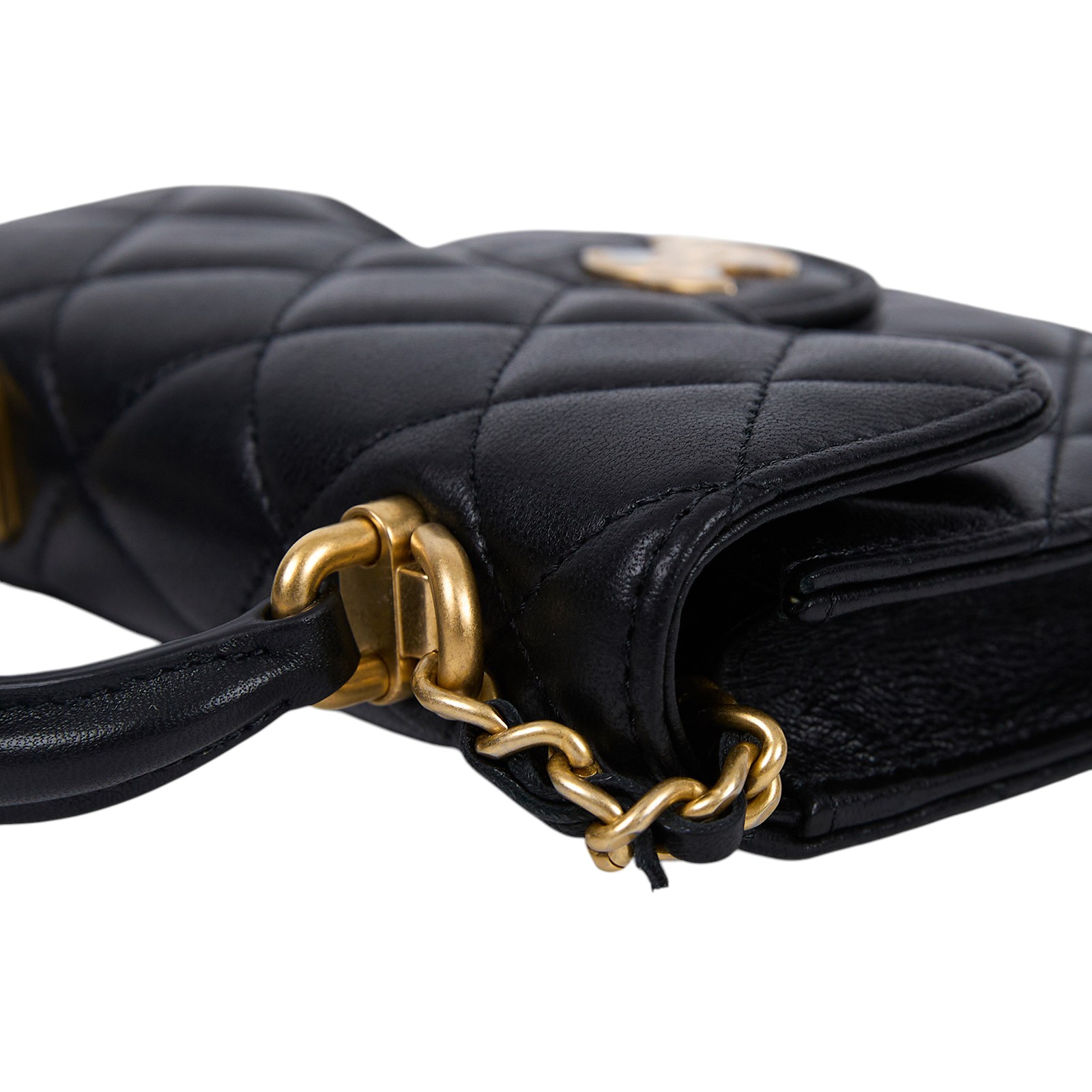 香奈兒 CHANEL 手提 肩背 口蓋包 迷你 AP2200 B05810 30開黑羊金手提MINI 2WAY 原廠盒子/防塵袋/保證卡/購買證明