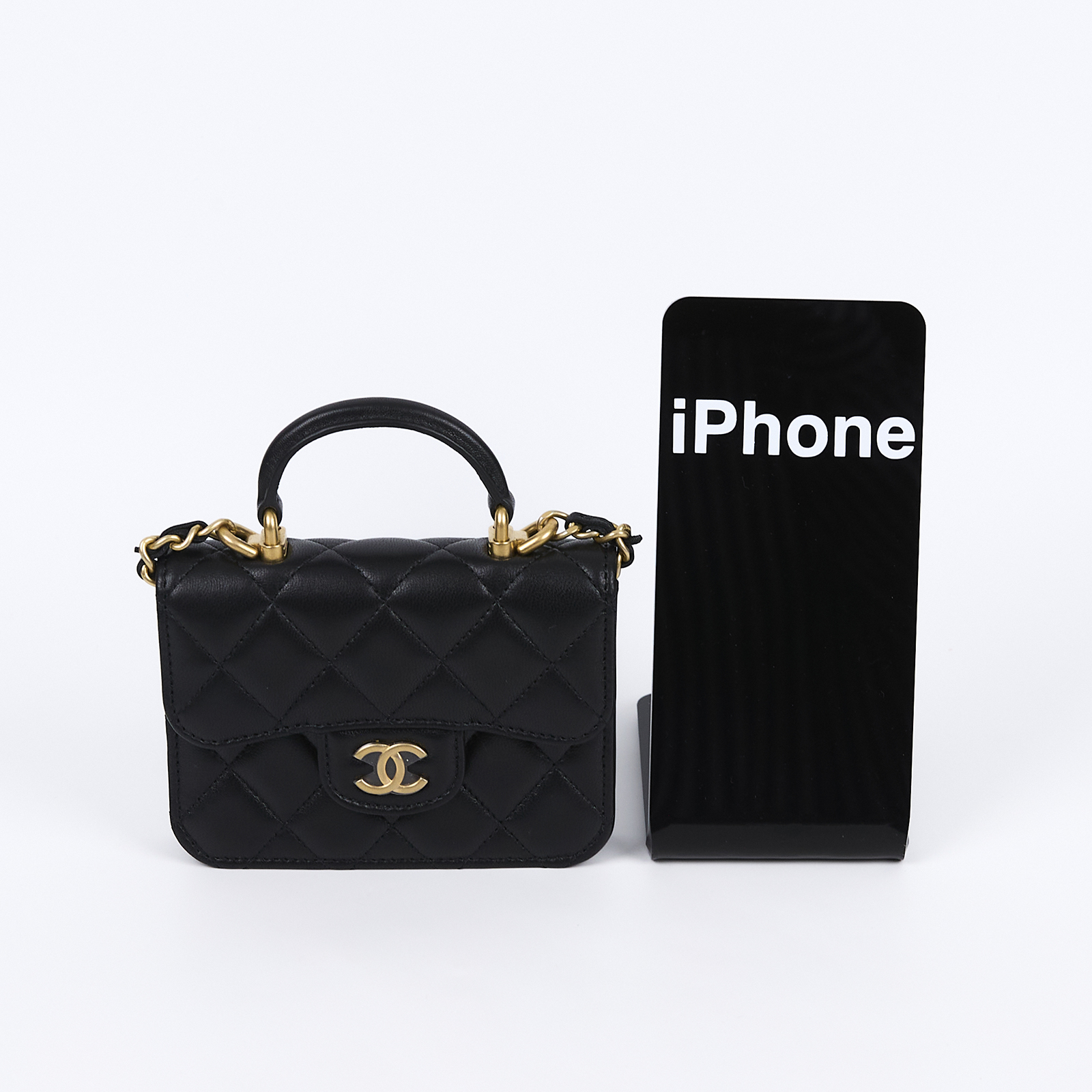 香奈兒 CHANEL 手提 肩背 口蓋包 迷你 AP2200 B05810 30開黑羊金手提MINI 2WAY 原廠盒子/防塵袋/保證卡/購買證明