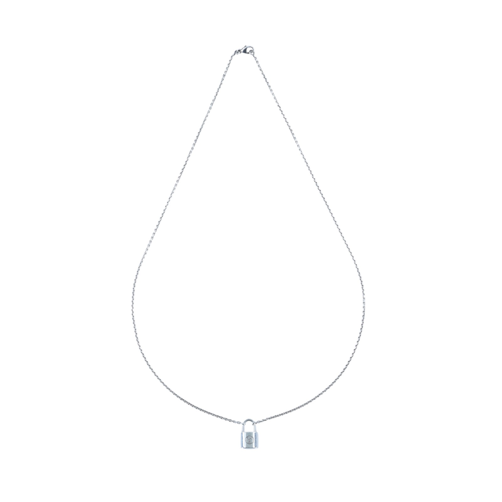 路易威登 LOUIS VUITTON Silver Lockit 純銀 吊墜 Q93559 925鎖頭項鍊 原廠盒子/防塵袋/購買證明