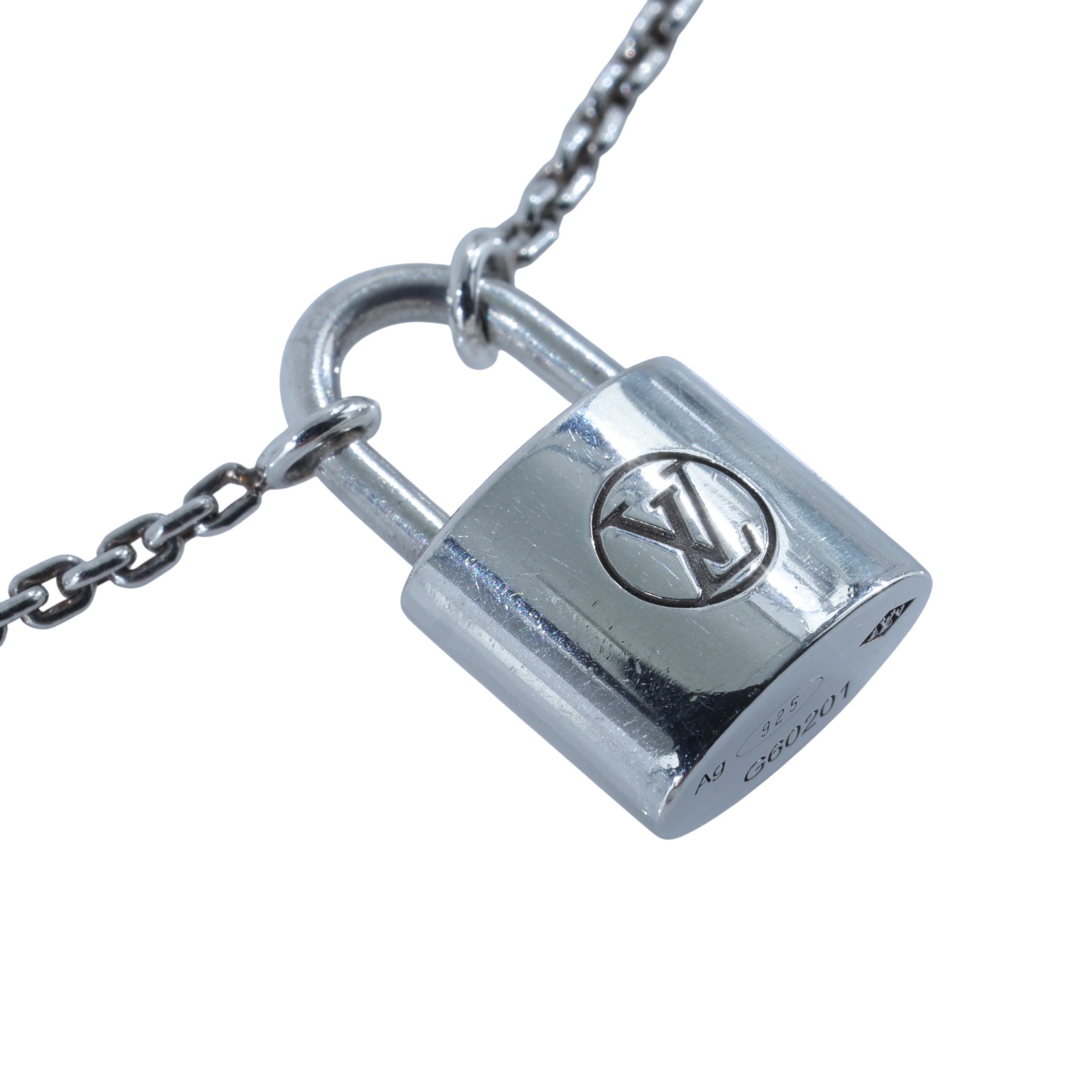 路易威登 LOUIS VUITTON Silver Lockit 純銀 吊墜 Q93559 925鎖頭項鍊 原廠盒子/防塵袋/購買證明