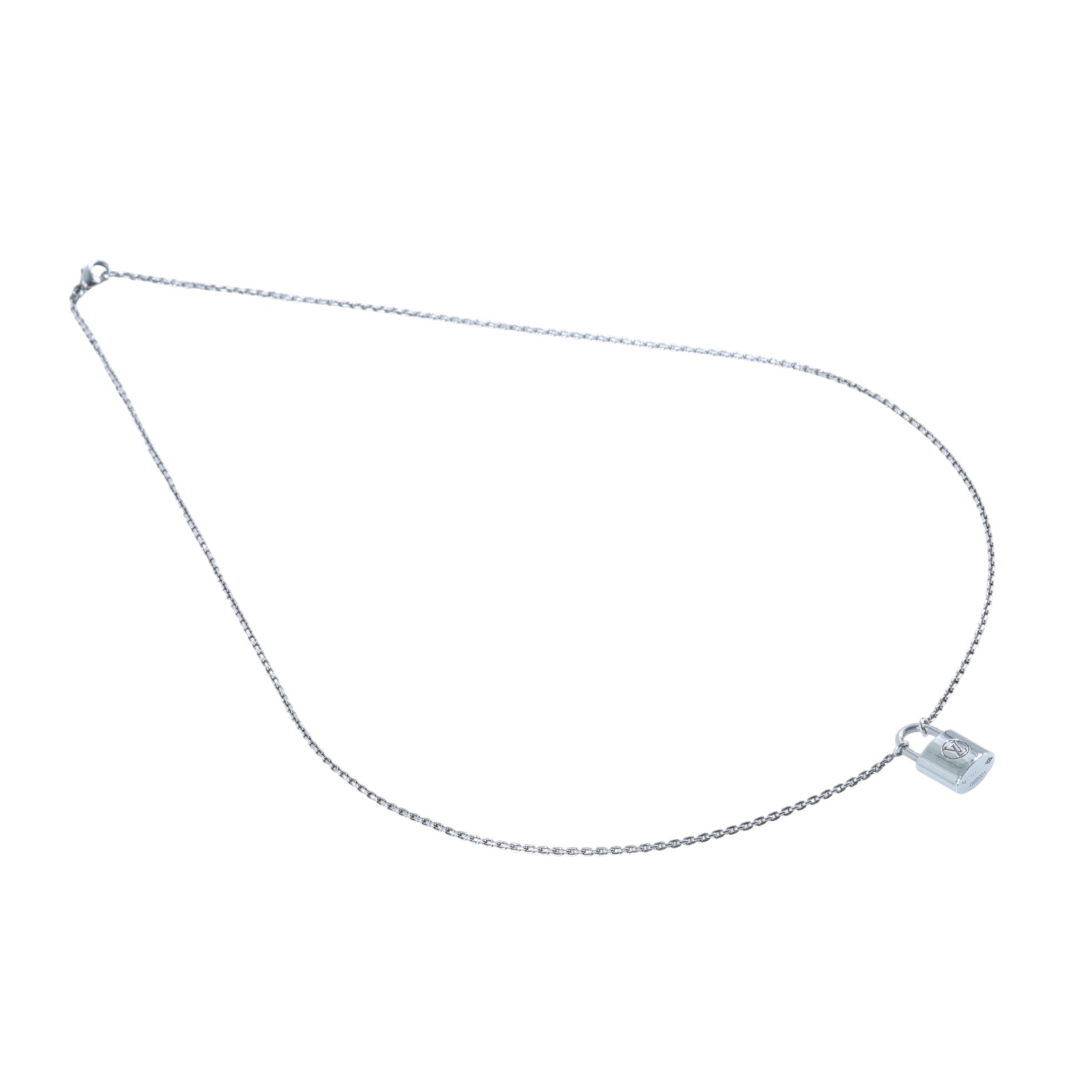 路易威登 LOUIS VUITTON Silver Lockit 純銀 吊墜 Q93559 925鎖頭項鍊 原廠盒子/防塵袋/購買證明