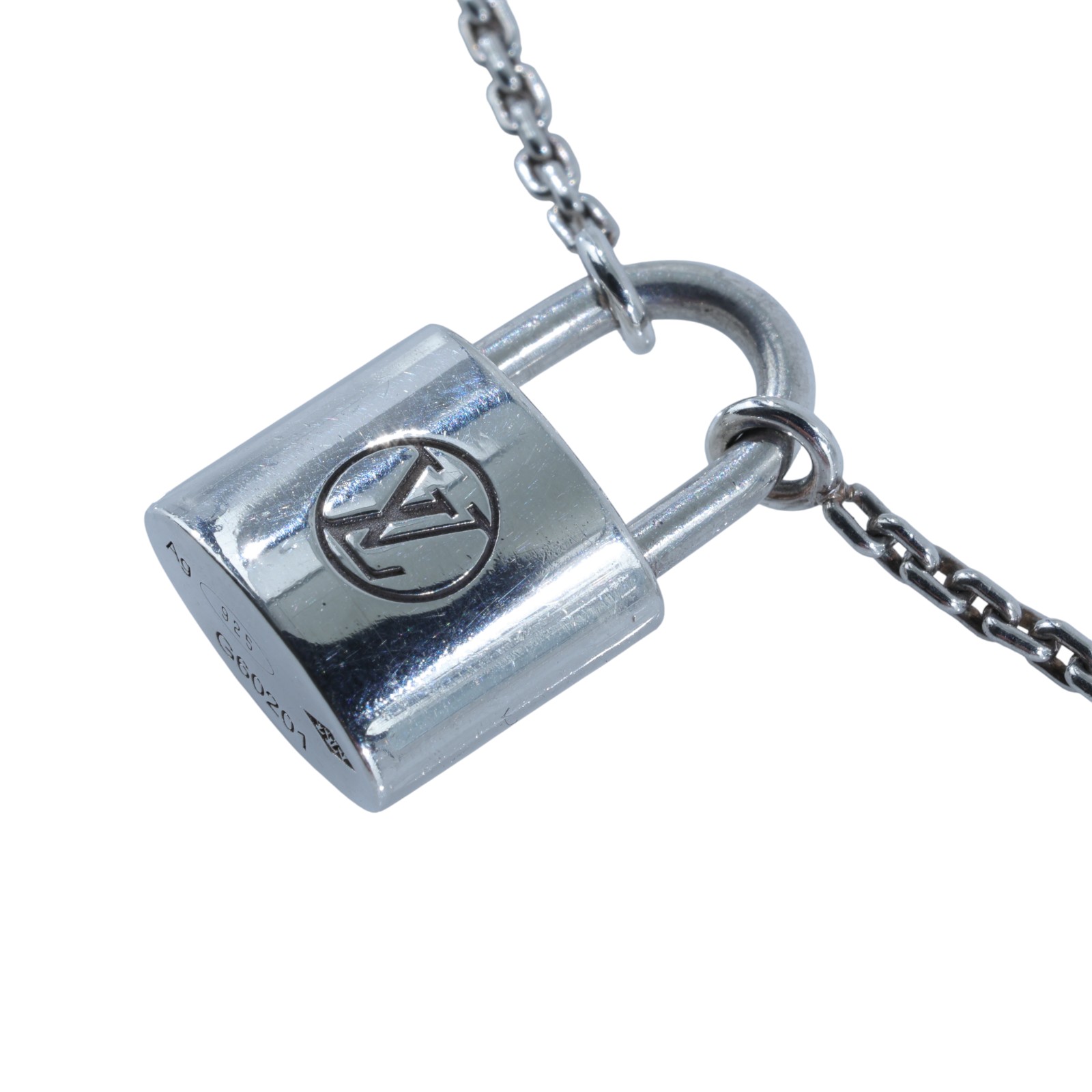 路易威登 LOUIS VUITTON Silver Lockit 純銀 吊墜 Q93559 925鎖頭項鍊 原廠盒子/防塵袋/購買證明