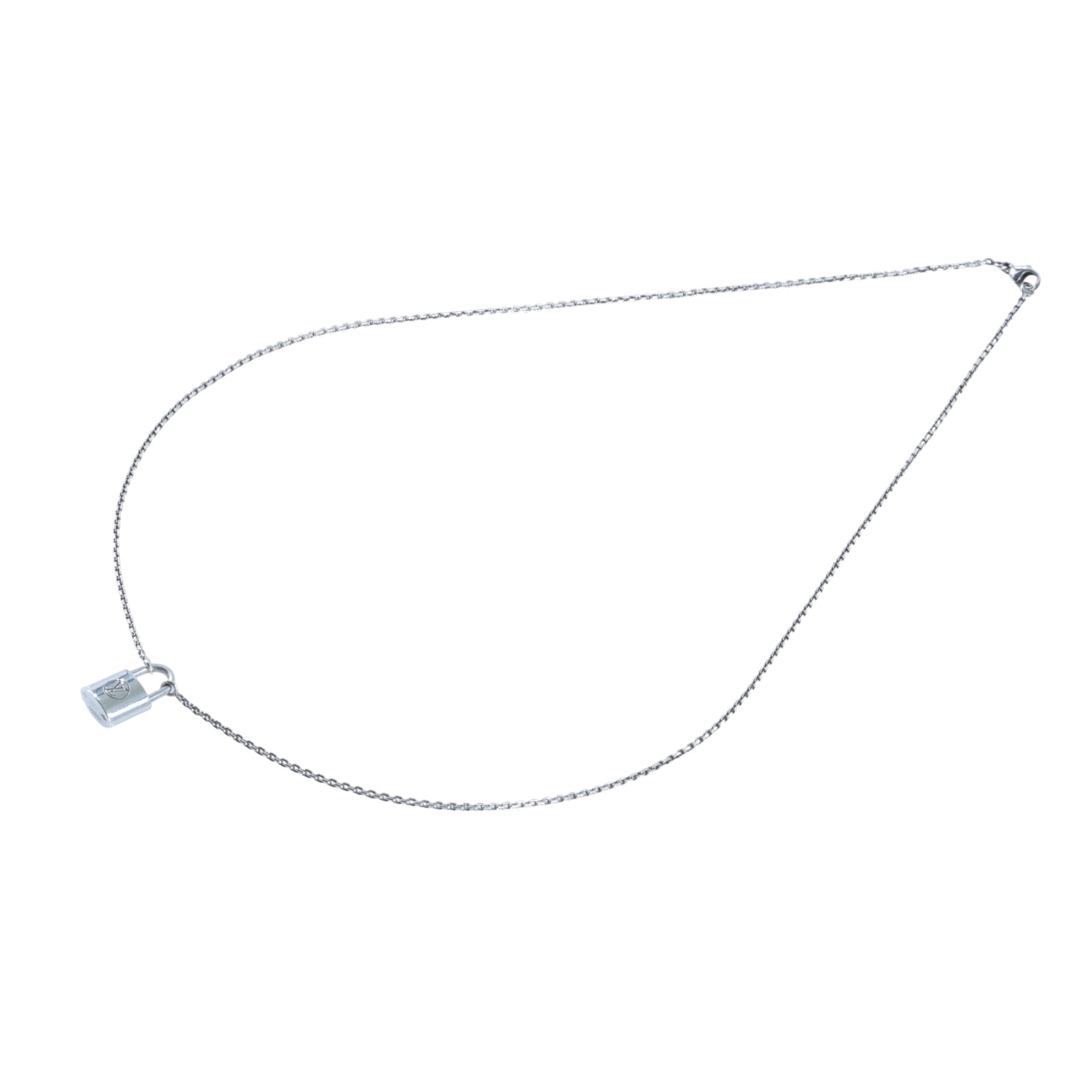 路易威登 LOUIS VUITTON Silver Lockit 純銀 吊墜 Q93559 925鎖頭項鍊 原廠盒子/防塵袋/購買證明