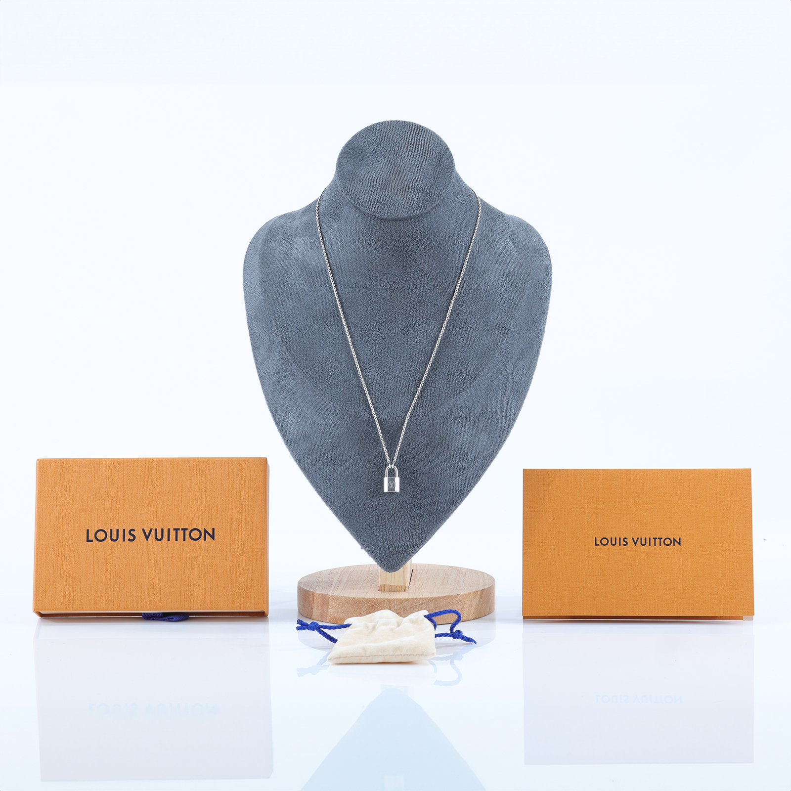 路易威登 LOUIS VUITTON Silver Lockit 純銀 吊墜 Q93559 925鎖頭項鍊 原廠盒子/防塵袋/購買證明