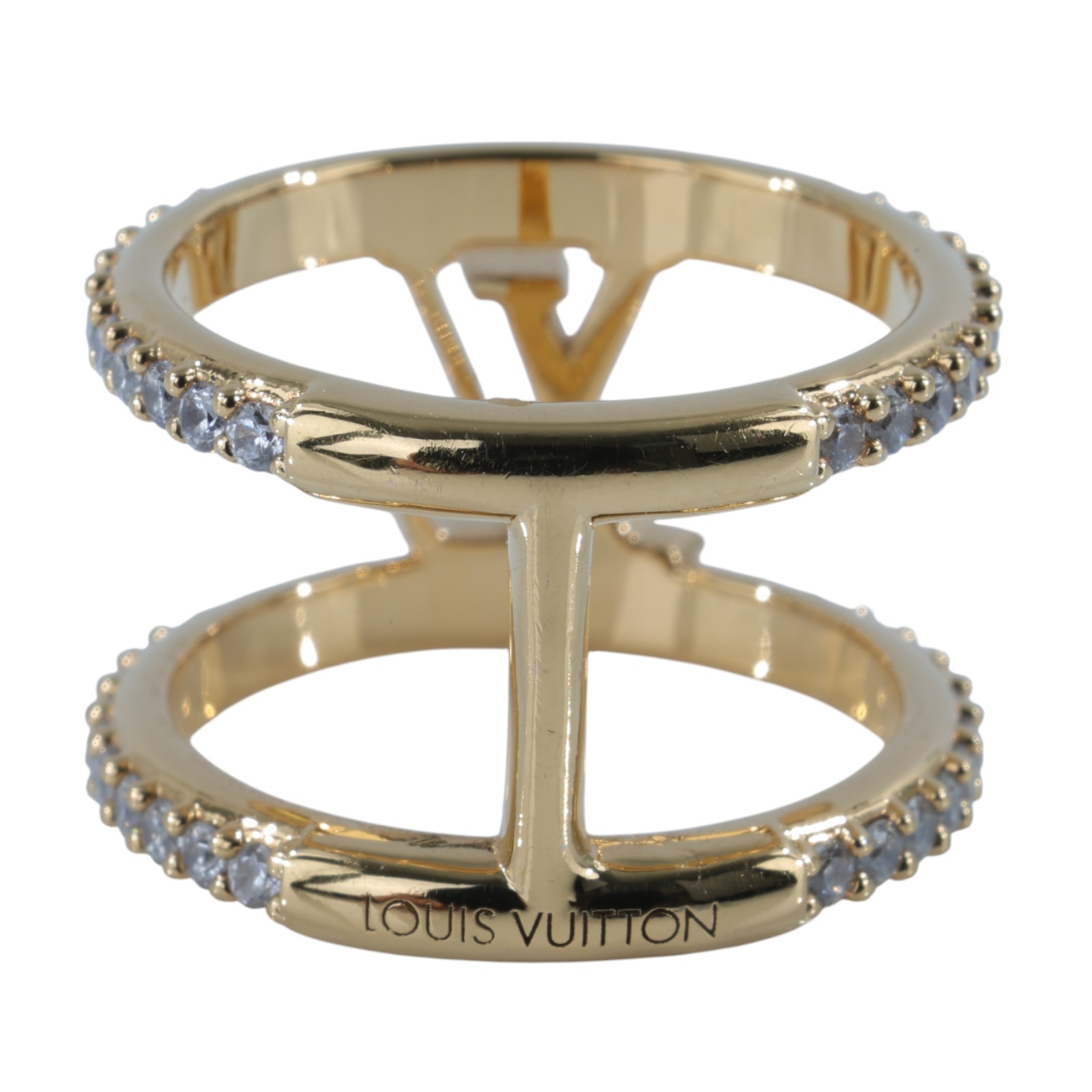路易威登 LOUIS VUITTON LV Iconic 寬戒指 M1463S 水鑽LOGO戒指 原廠盒子/防塵袋/購買證明
