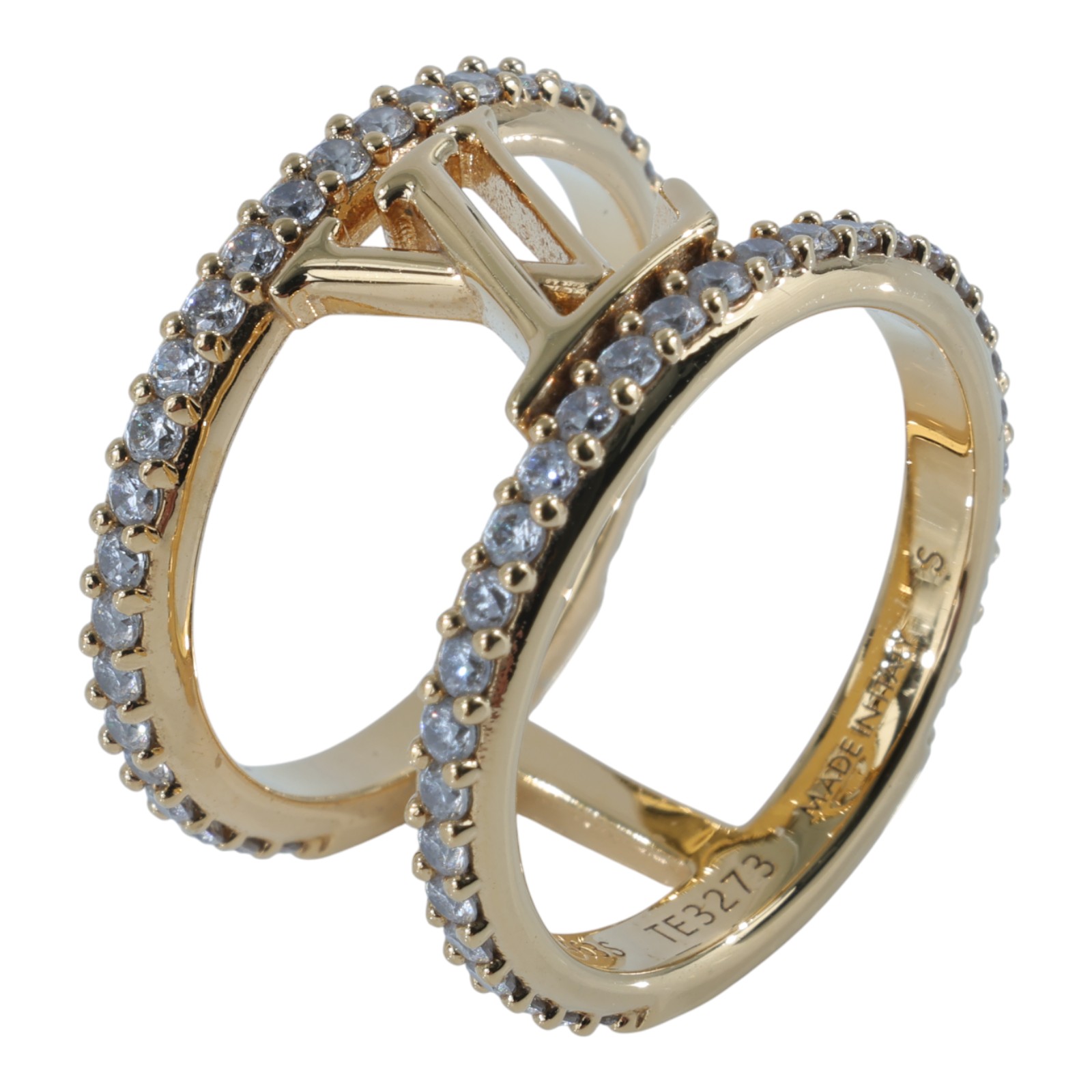 路易威登 LOUIS VUITTON LV Iconic 寬戒指 M1463S 水鑽LOGO戒指 原廠盒子/防塵袋/購買證明