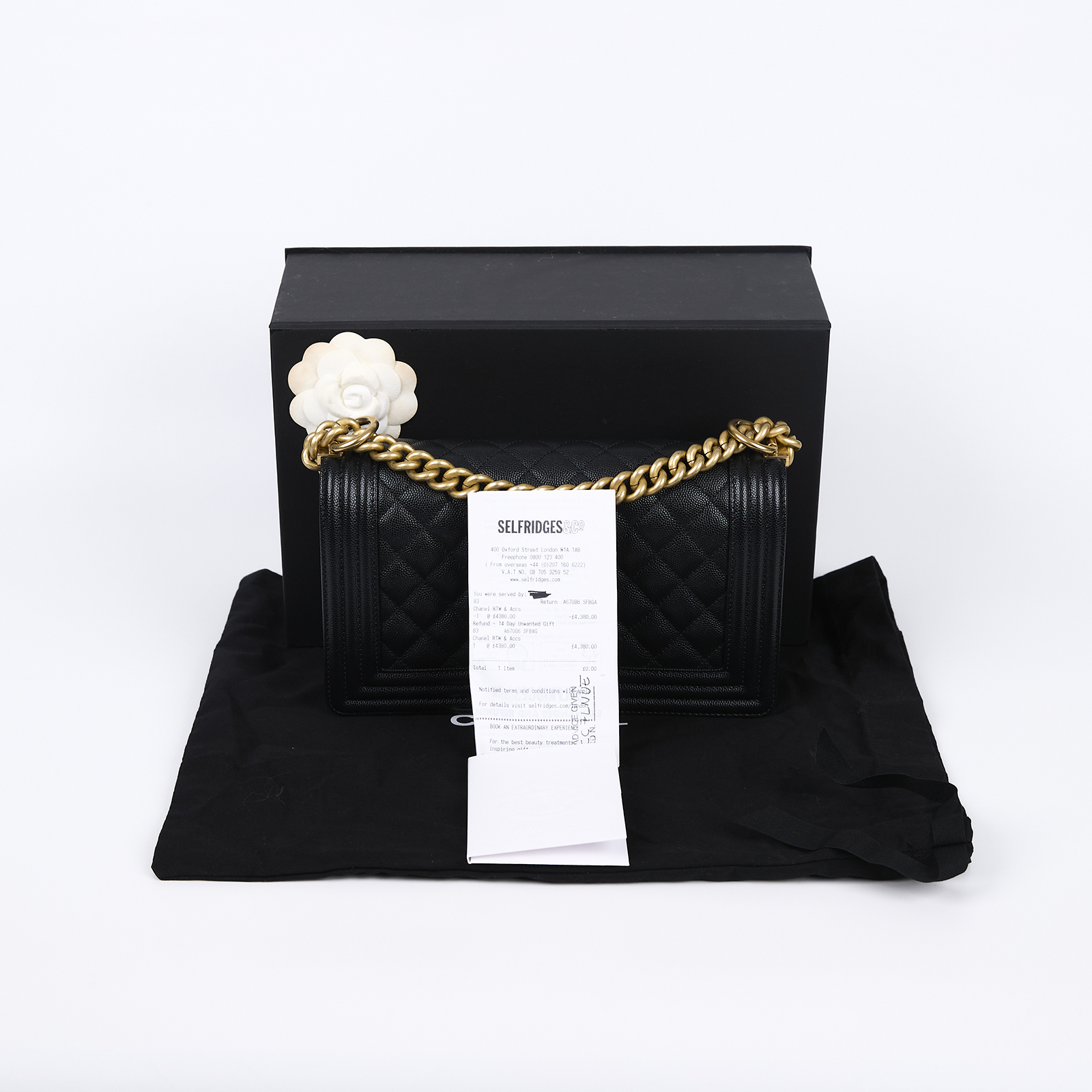 香奈兒 CHANEL Boy 25 口蓋包 A67086 晶片款 黑荔枝金扣BOY25 原廠盒子/防塵袋/購買證明影本