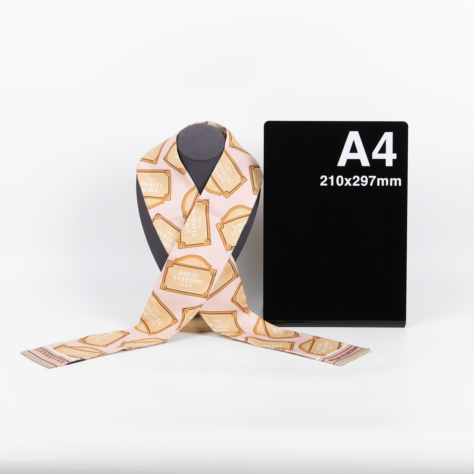 路易威登 LOUIS VUITTON Monopaname 老花 絲巾 髮帶 圍巾 綁帶 M79302 粉灰原花TWILLY 原廠盒子