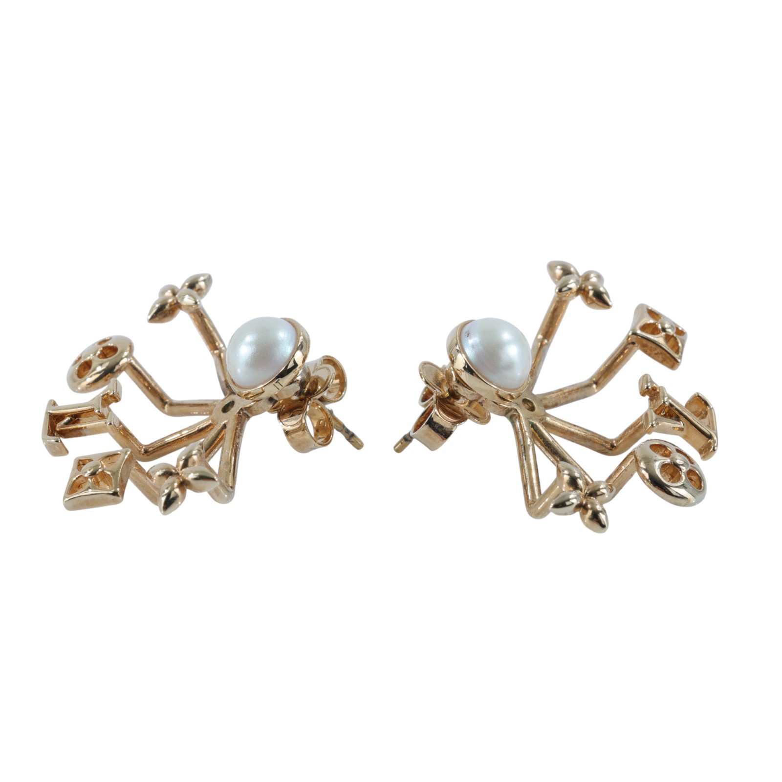 路易威登 LOUIS VUITTON 珍珠Pierce 耳環 M00601 金珍珠Pierce Cruiser 耳環 原廠盒子/防塵袋