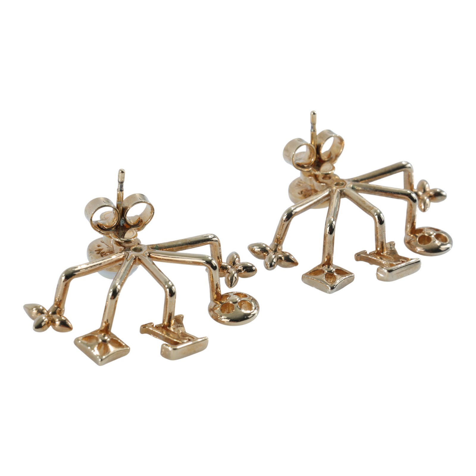 路易威登 LOUIS VUITTON 珍珠Pierce 耳環 M00601 金珍珠Pierce Cruiser 耳環 原廠盒子/防塵袋