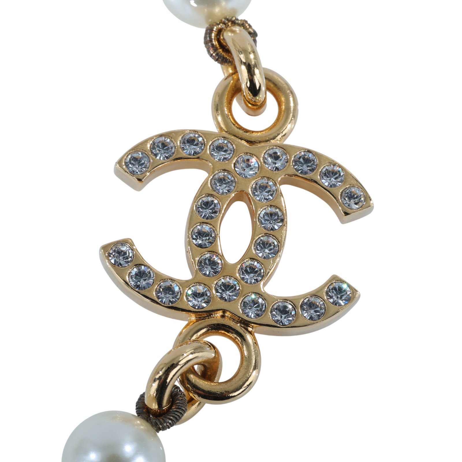 香奈兒 CHANEL CC 項鍊 ABC088 B14702B23K/ABC088B14702NS709 金珍珠水鑽雙C項鍊 購買證明