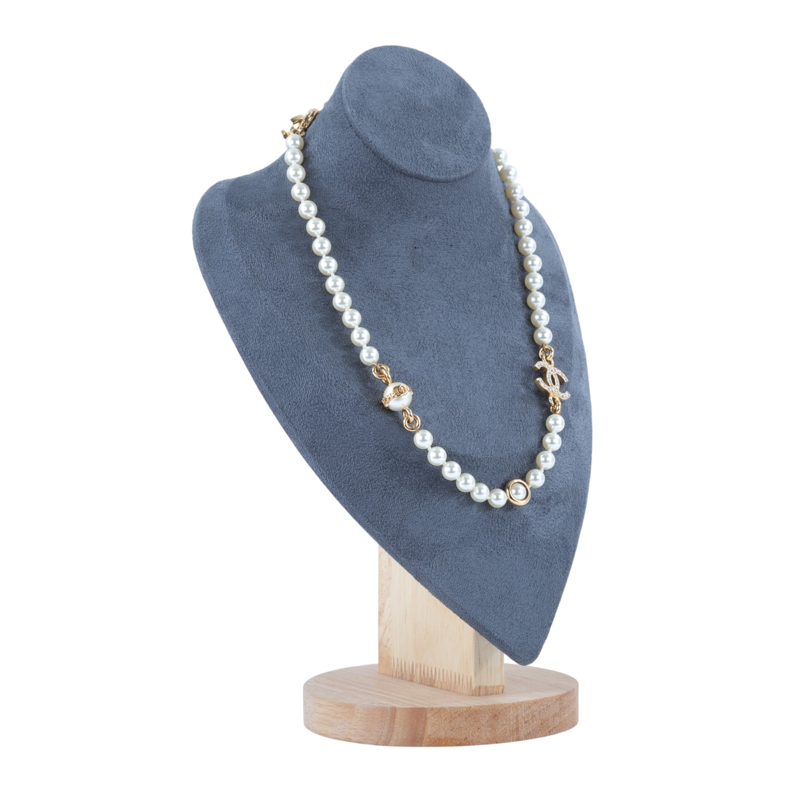 香奈兒 CHANEL CC 項鍊 ABC088 B14702B23K/ABC088B14702NS709 金珍珠水鑽雙C項鍊 購買證明