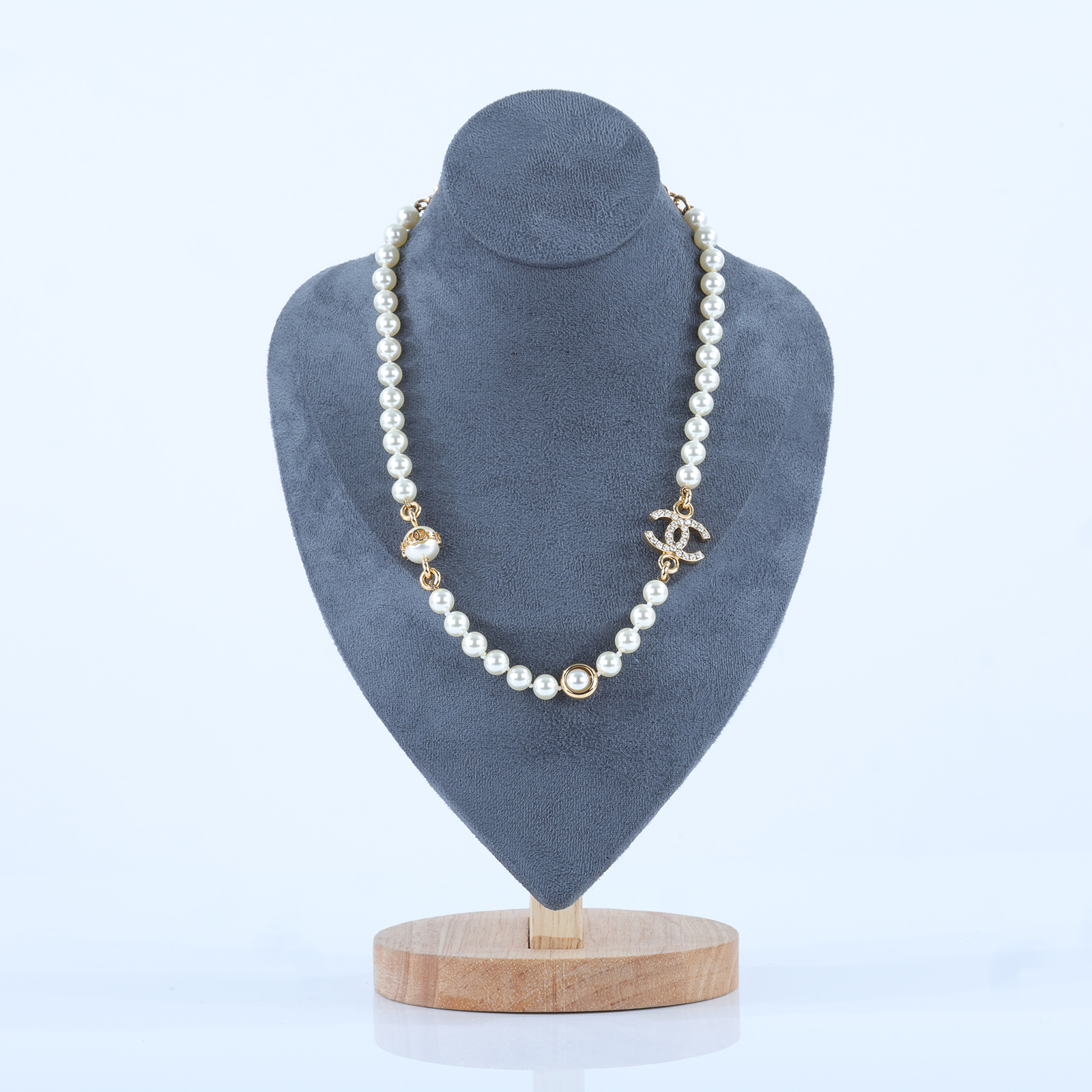 香奈兒 CHANEL CC 項鍊 ABC088 B14702B23K/ABC088B14702NS709 金珍珠水鑽雙C項鍊 購買證明